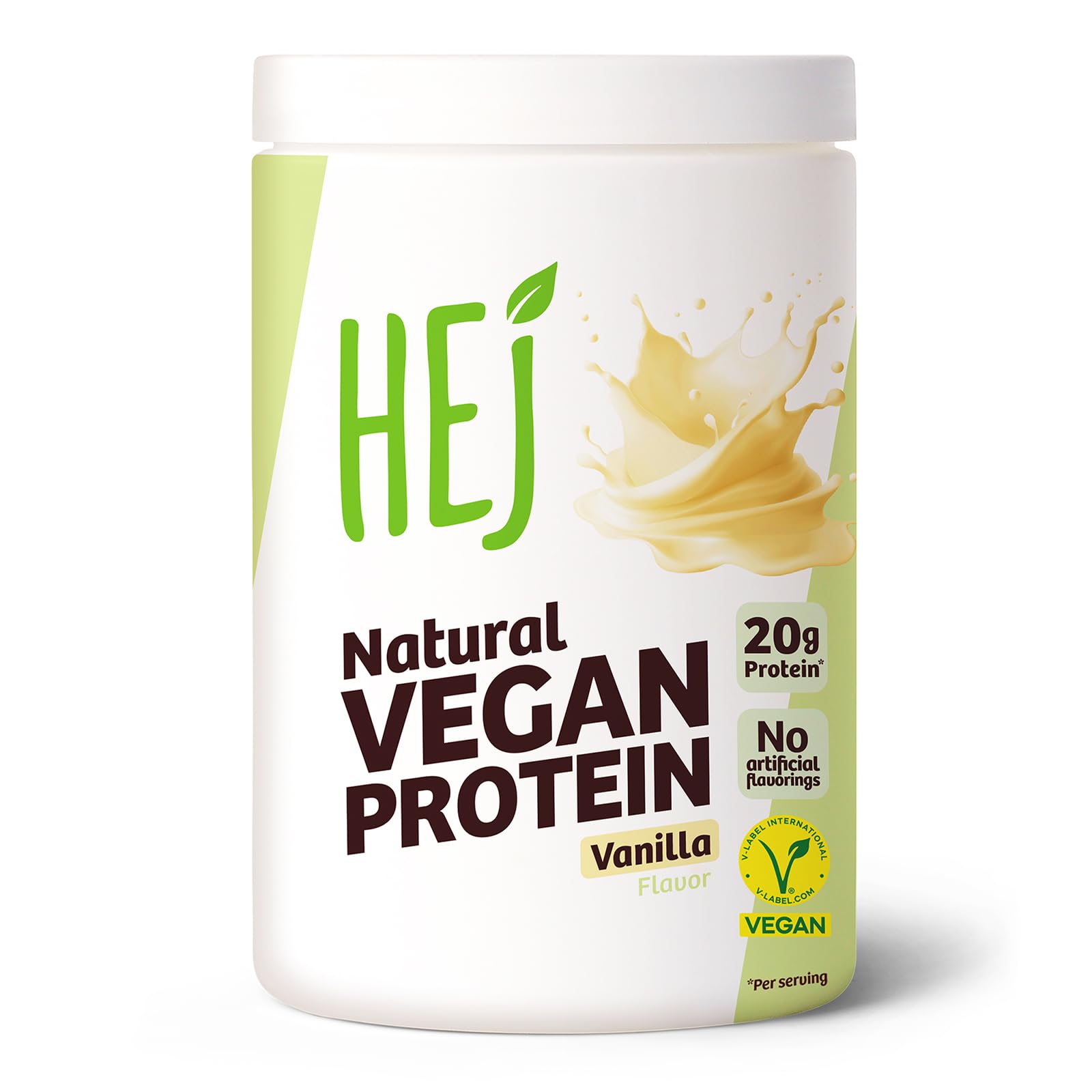 HEJ Protein Pulver Vegan - Eiweißpulver aus Reis- & Erbsenprotein - Für Muskelaufbau & Fitness - 19g Eiweiß pro Portion - Als Shake oder Zutat - Vanilla 900g Vanille 900g Angebot bei HelloDeals