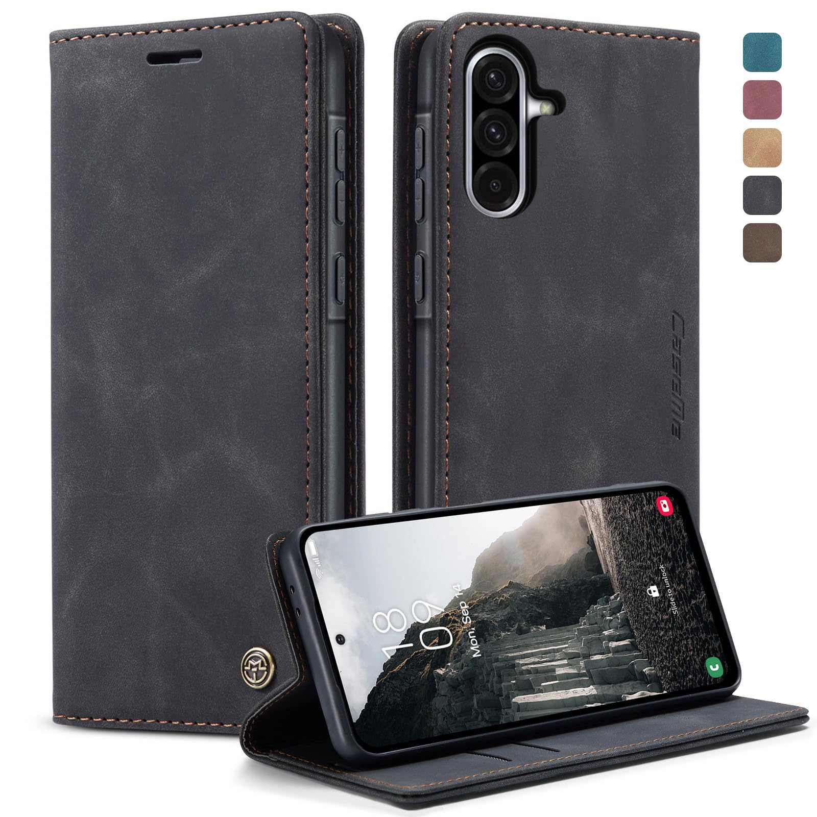owlhold Handyhülle Samsung Galaxy A56 5G hülle Galaxy A56 klapphülle Premium PU Lederhülle Faltbare Handytasche Schutzhülle Kartenfach Standfunktion hülle Samsung Galaxy A56 5G - Schwarz Samsung Galaxy A56 Schwarz Angebot bei HelloDeals