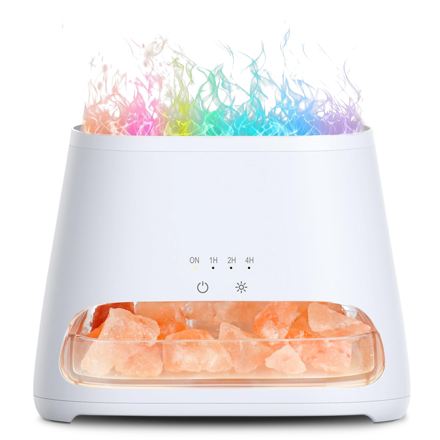 SALKING Aroma Diffuser mit Salt Range Pakistan Leuchte, 7 Farben LED Flammeneffekt Diffusor für ätherische Öle, Ultraschall Aromatherapie Luftbefeuchter, Automatisch Abschalten, BPA-Frei, 150ml Weiß Angebot bei HelloDeals
