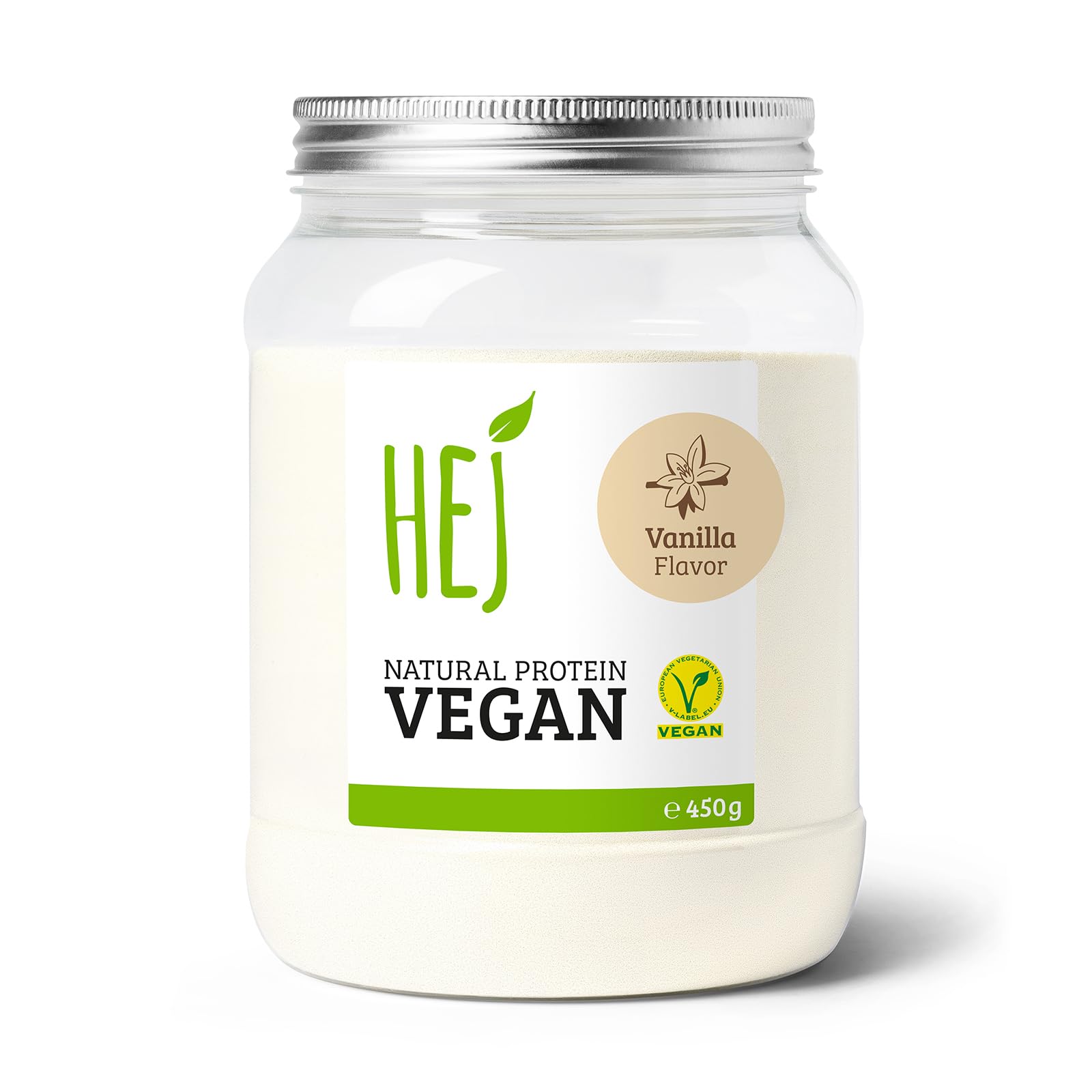 HEJ Protein Pulver Vegan - Eiweißpulver aus Reis- & Erbsenprotein - Für Muskelaufbau & Fitness - 22,3g Eiweiß pro Portion - Als Shake oder Zutat - Vanilla 450g Vanille 450 g (1er Pack) Angebot bei HelloDeals