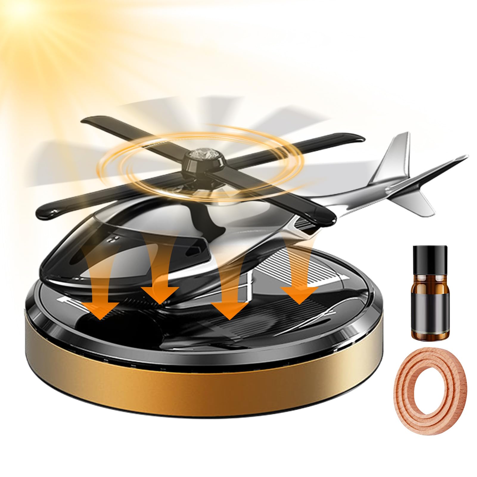 Auto Lufterfrischer Helikopter, Duftbaum Auto Hubschrauber, Hubschrauber Auto Duft, Rotation Auto Parfüm Diffusor Ornament Für Auto, LKW Gold Angebot bei HelloDeals