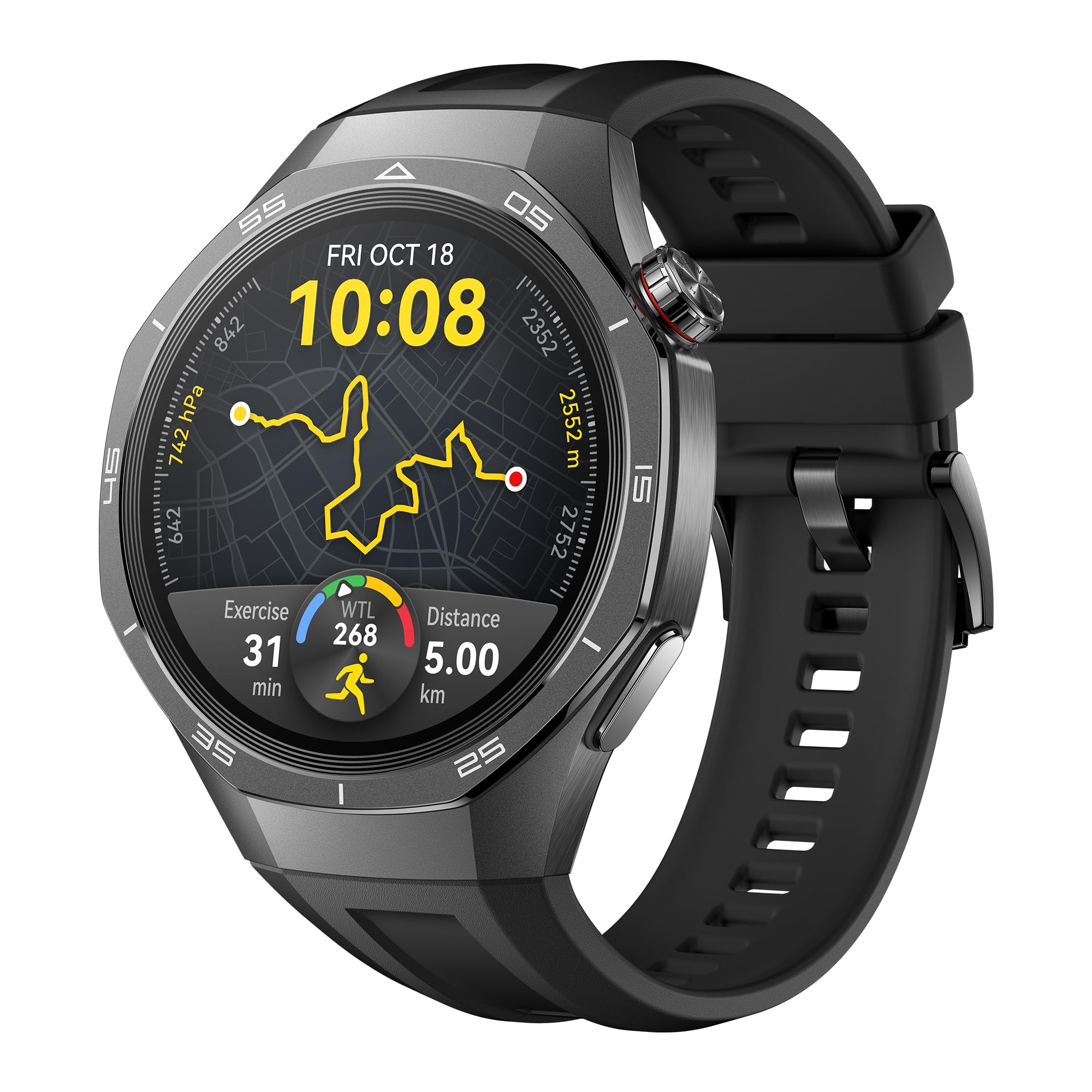 HUAWEI Watch GT 5 Pro 46 mm Smartwatch, Kunstvolles Design,Sportfunktionen auf Profi-Niveau, Health-Tracking, EKG, bis zu 14 Tage Akku, GPS, iOS & Android, +6 Monate erweiterte Garantie, Schwarz Schwarz 46mm GT 5 Pro Angebot bei HelloDeals