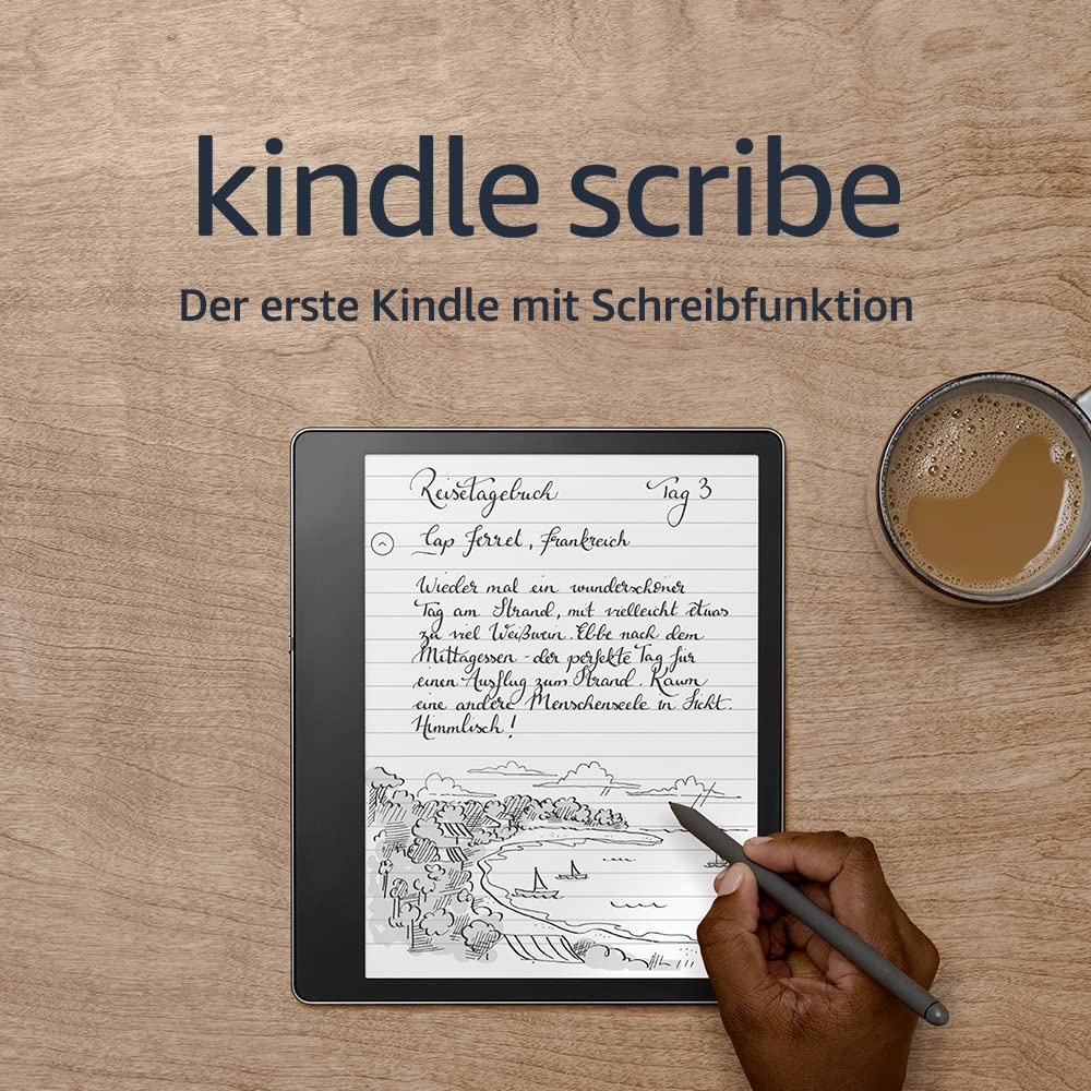 Zertifiziert und generalüberholt Kindle Scribe, der erste Kindle mit Schreibfunktion, mit 10,2-Zoll-Paperwhite-Display mit 300 ppi, mit Premium-Eingabestift | 16 GB Angebot bei HelloDeals