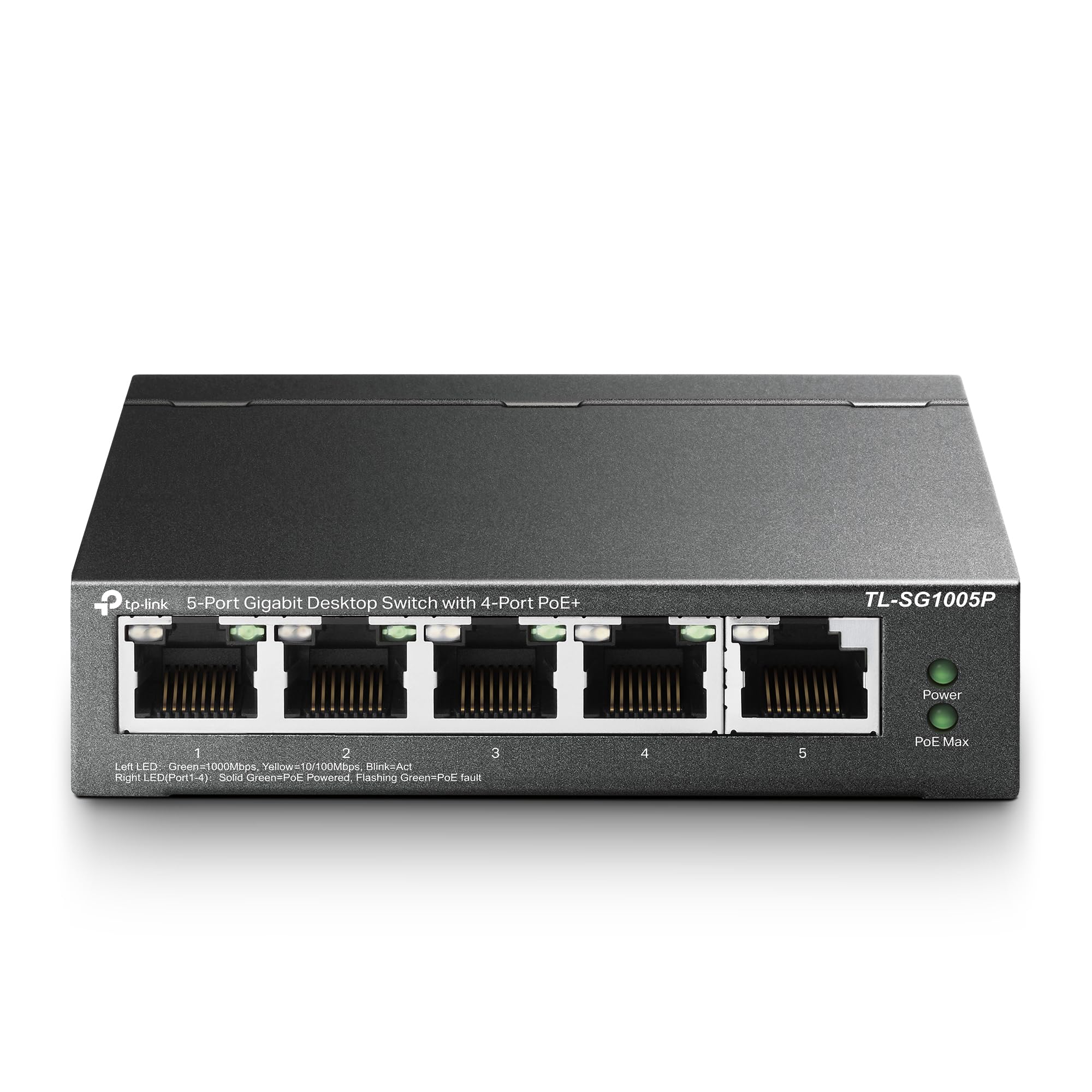 TP-Link TL-SG1005P 5-Port Gigabit LAN PoE Switch mit 4 PoE+ Ports (65 Watt, IEEE-802.3af/at, Plug-and-Play, Robustes Metallgehäuse) Unmanaged PoE, 65W Angebot bei HelloDeals