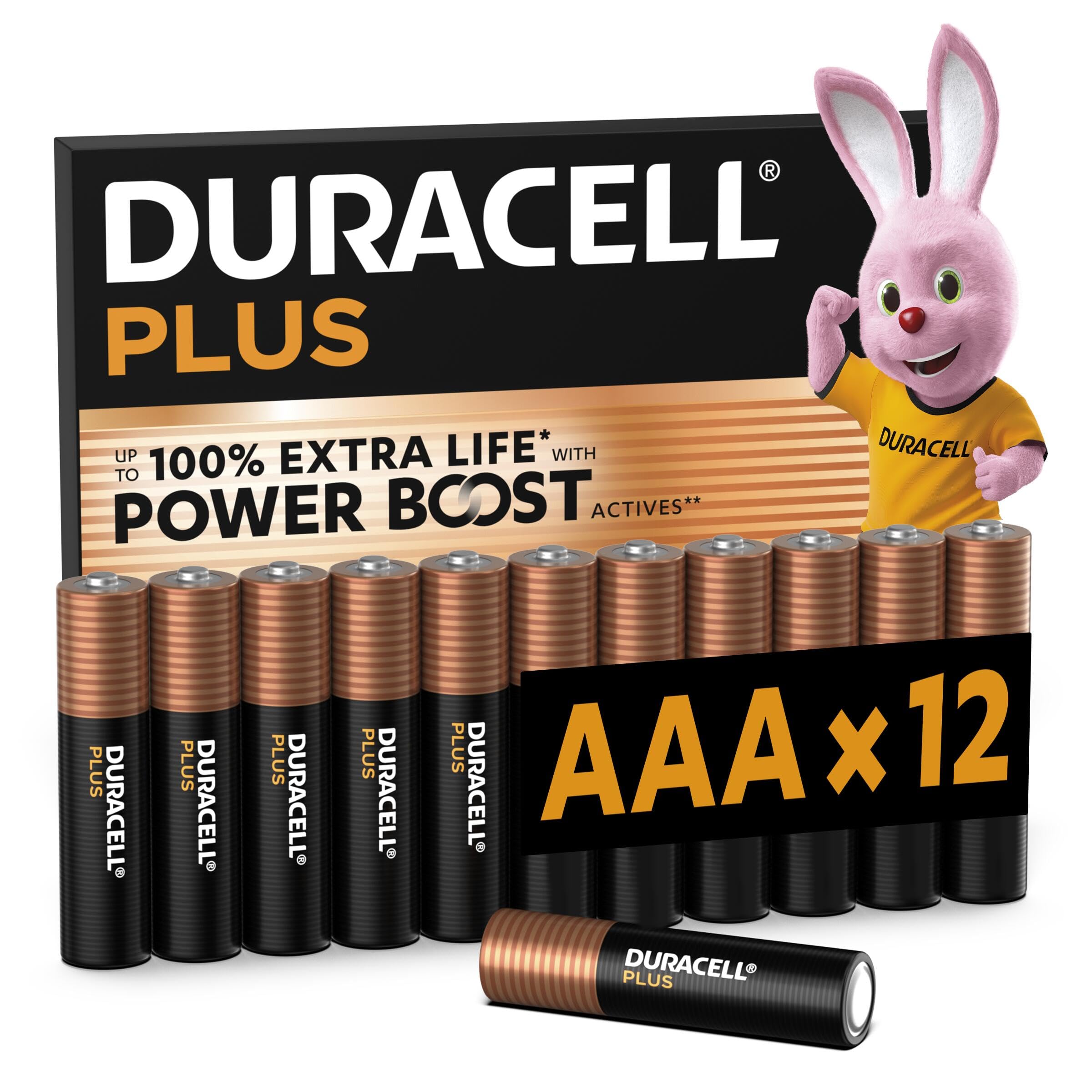 DURACELL Plus AAA-Batterien (12er-Pack) – Alkaline-Batterien 1,5 V Größe AAA Plus (+100% Langlebiger) 12 Stück Angebot bei HelloDeals