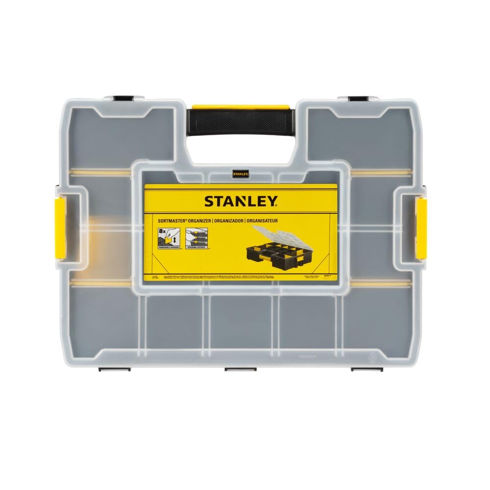 STANLEY Werkzeug-Organizer Sortmaster Sortimentskasten für Aufbewahrung - Sortierbox Aufbewahrungsbox für Werkstatt (43.29 x 9.2 x 33.0 cm, Innenteiler anpassbar, Deckel verriegelbar) 1-94-745 Single Angebot bei HelloDeals