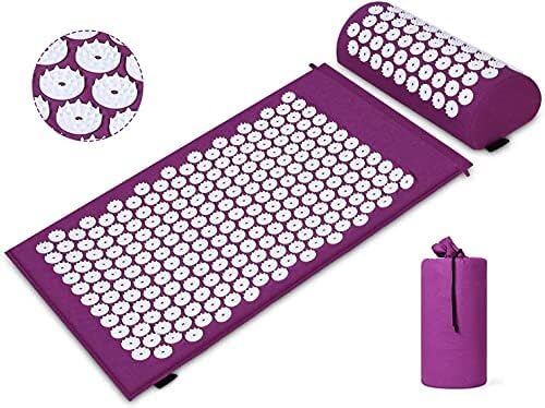 Akupressur Set,Akupressurmatte mit Kissen gegen Nacken und Rückenschmerzen,Magnetfeldtherapie und Akupressur zur mit einer Tragetasche,Akupressur Massagematte ideal für Frauen und Männer geeignet Angebot bei HelloDeals