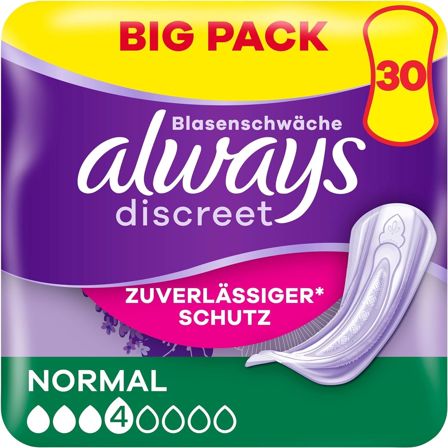 Always Discreet Inkontinenzeinlagen Für Frauen Normal 30 Stück Rundumschutz Unglaubliche Diskretion Angebot bei HelloDeals