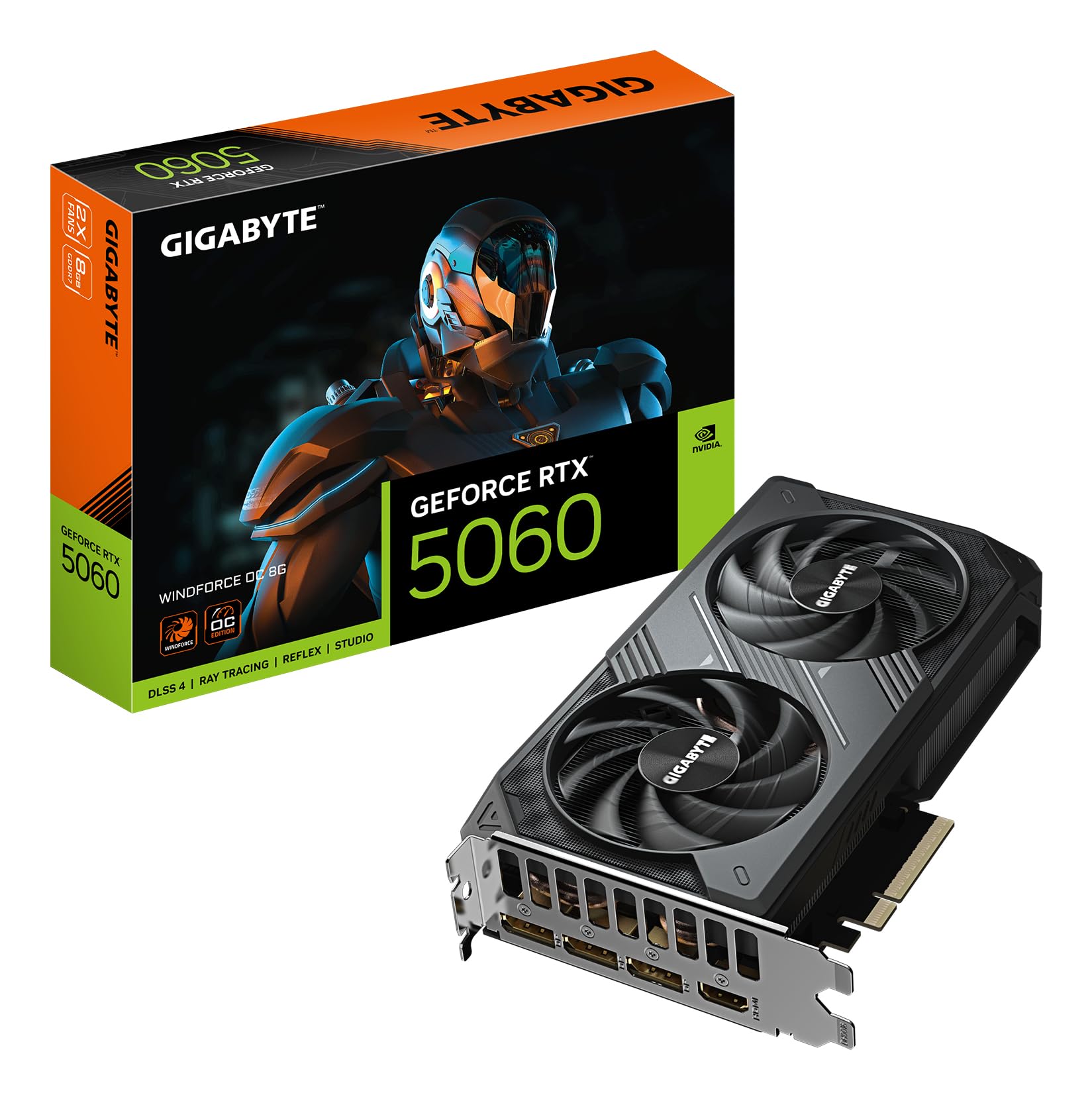 Gigabyte GeForce RTX 5060 WINDFORCE OC 8G Grafikkarte - 8GB GDDR7, 128bit, PCI-E 5.0, 2512 MHz Kerntakt, 3 x DisplayPort, 1 x HDMI, GV-N5060WF2OC-8GD Full-Height/Half-Length (FH/HL) Angebot bei HelloDeals