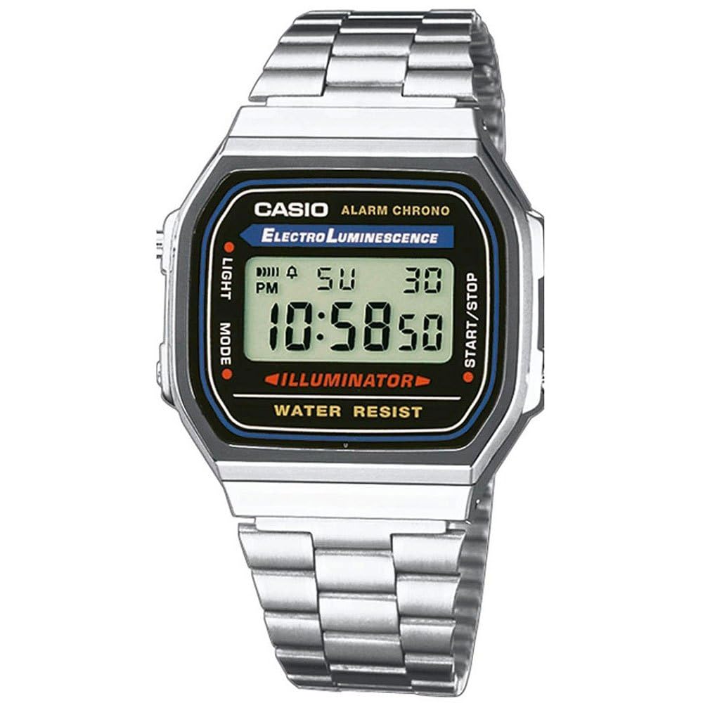 Casio Unisex-Uhr Digital mit Edelstahlarmband – A168WA Versilbert Angebot bei HelloDeals