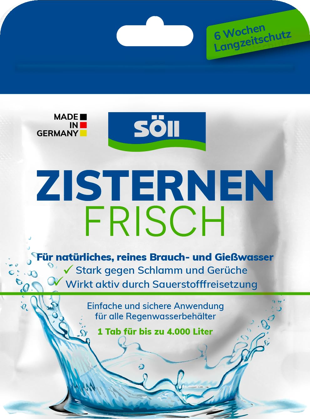Söll 83543 ZisternenFrisch, 1 Tab - Pflegemittel zur Wasseraufbereitung von Regenwassertonnen und Zisternen, mit Aktivsauerstoff 1 Stück (1er Pack) Angebot bei HelloDeals
