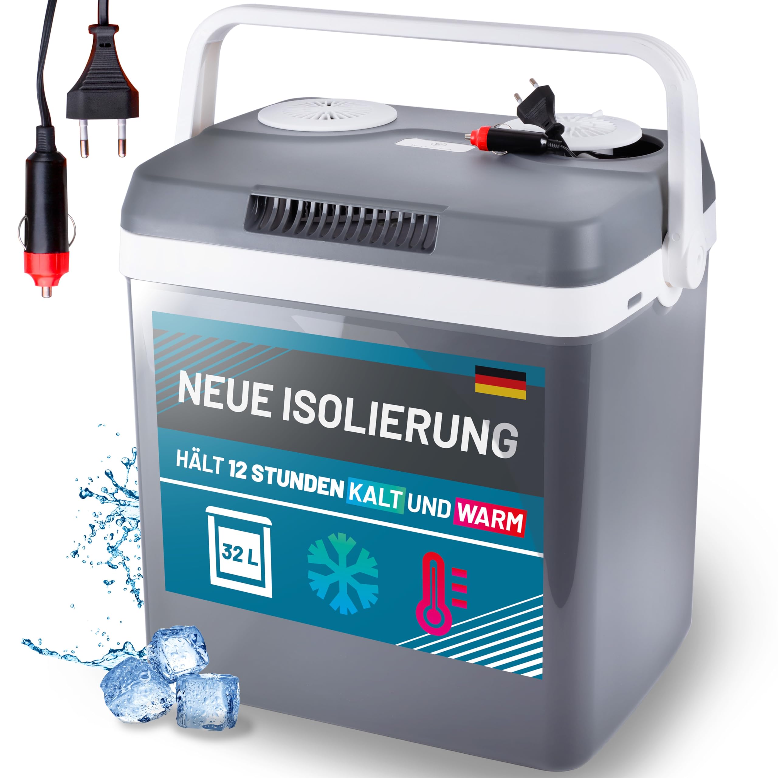 32 Liter Kühlbox elektrisch 12V 230V KÜHLEN und WÄRMEN elektrische Kühlbox, Thermoelektrische Kühlbox 12V 230V leise Camping Kühlbox Auto LKW Angebot bei HelloDeals