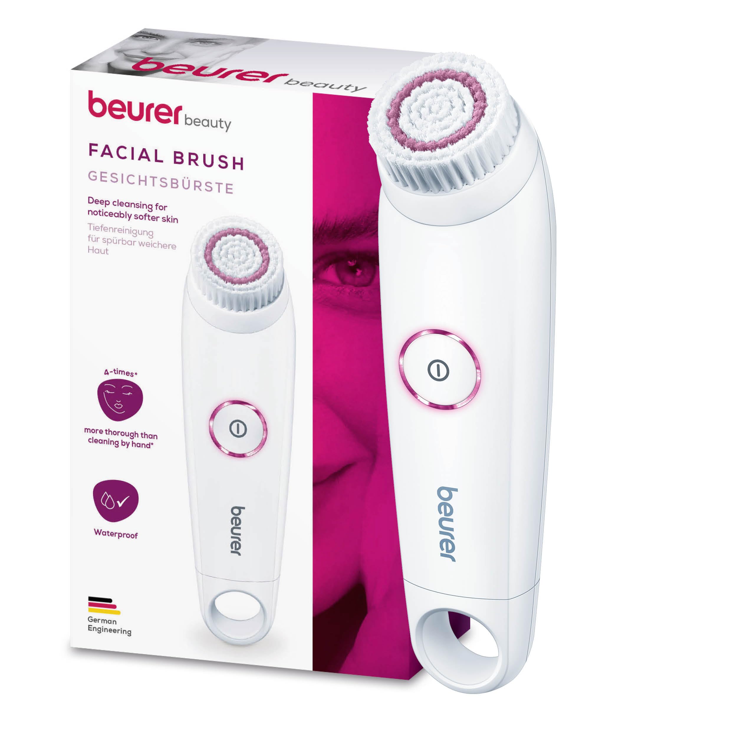 Beurer FC 45 Gesichtsbürste, Tiefenreinigung für spürbar weichere Haut, 2-stufige Rotation für jeden Hauttyp, wasserfest, Weiß Mit Aufhängering Angebot bei HelloDeals