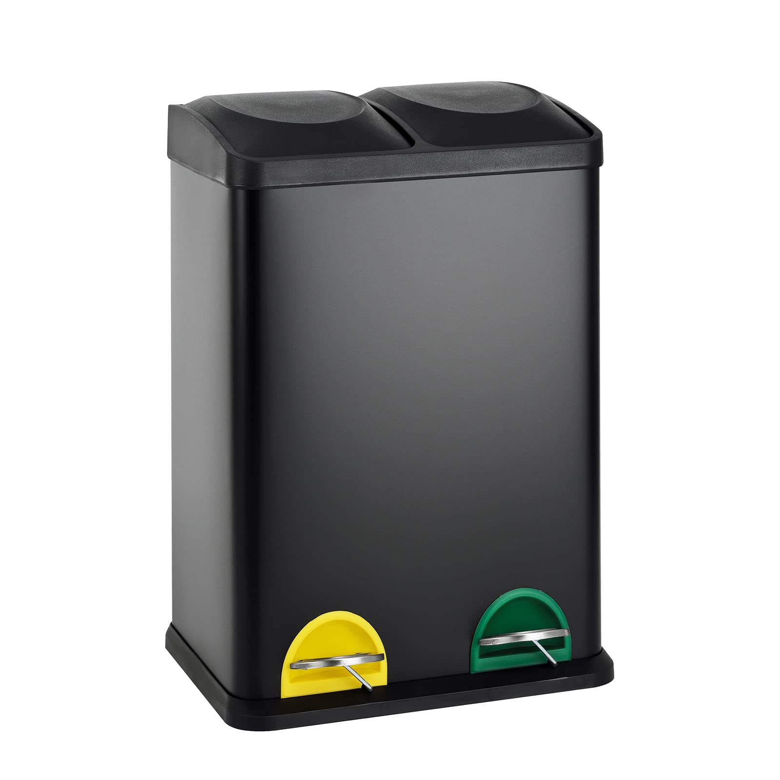 SVITA TC2X20 Küchen-Eimer 40Liter Fassungsvermögen 2x20L Abfalleimer 2er-Mülleimer Mülltrennung Treteimer Schwarz Angebot bei HelloDeals