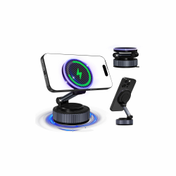 KOQQQ Upgraded Vacuum Magnetic Mobile Phone Holder Car, 15W Handyhalterung Auto Magnet, 360° Rotatable for Car/Mirror, Magnetic Phone Holder für iPhone & Android Angebot bei HelloDeals