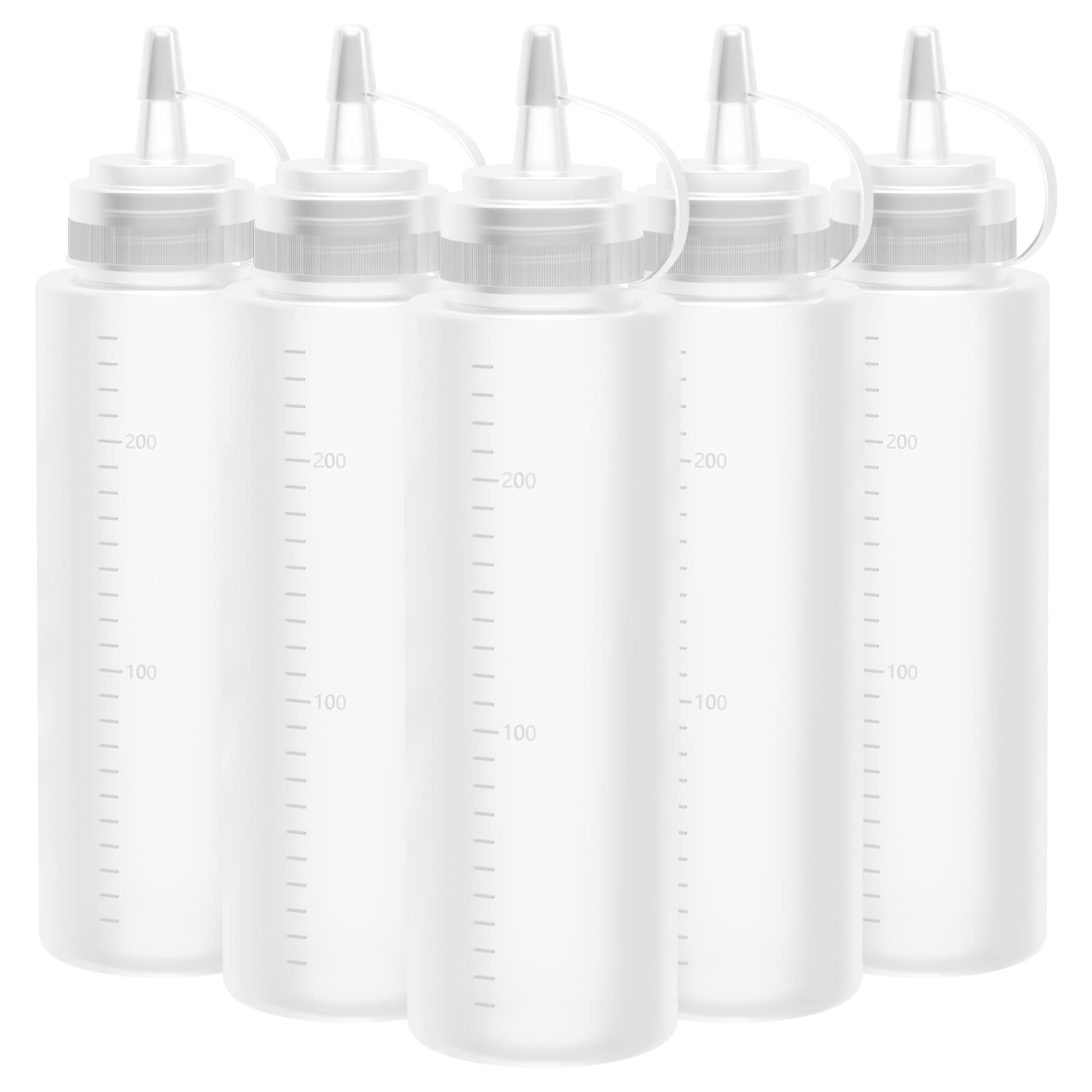 Lestiven Squeeze Flasche, 5 Stück 250ml 8oz Plastik Quetschflasche Mit Kappen - BPA Frei,Kein Leck Condiment Flaschen für Malen,Backen,Ketchup,scharfe Soße,Olivenöl, Saucenflasche Angebot bei HelloDeals