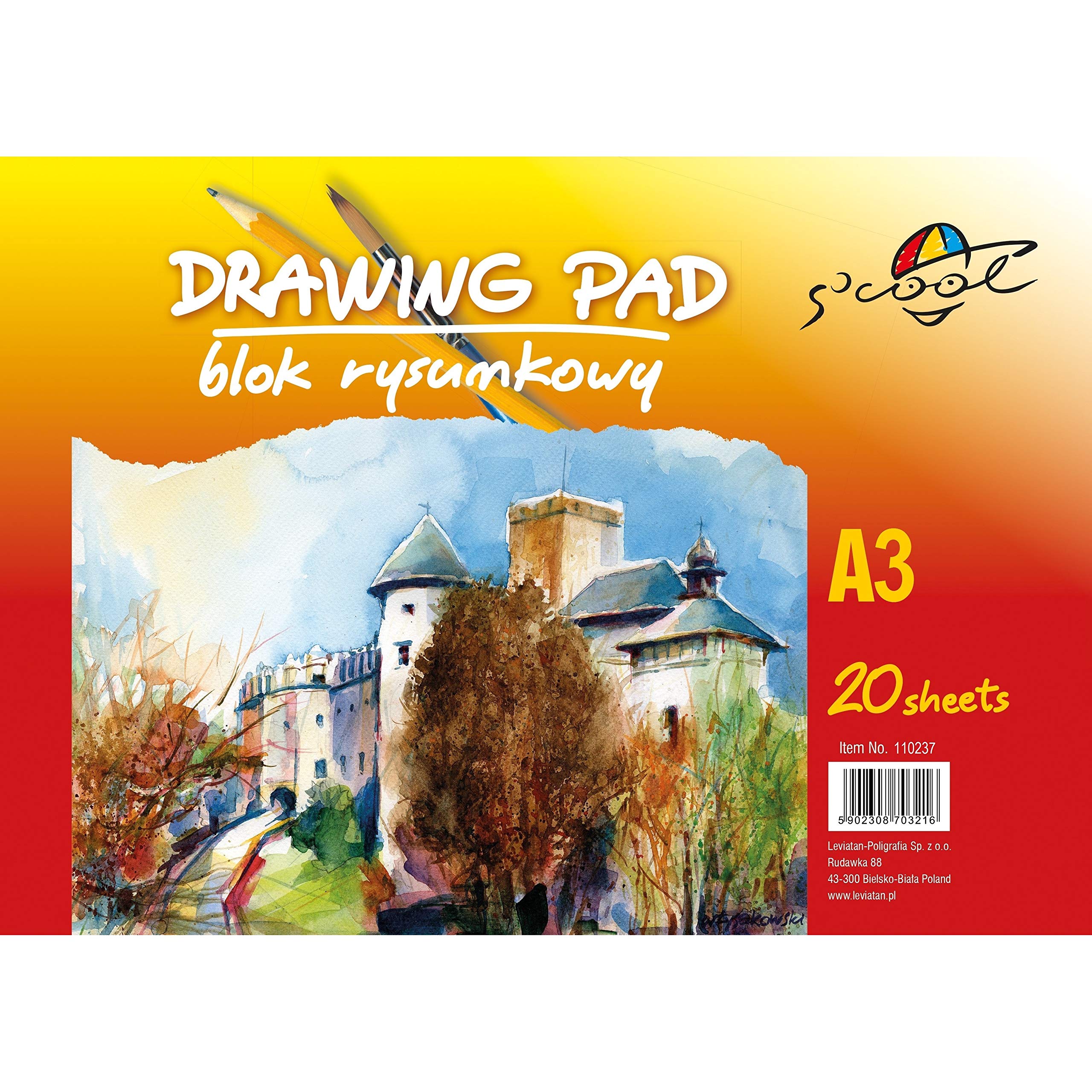 S'cool 110237 Zeichen Papier| Skizzenblock (A3, 90 G/m², 20 Blatt) | Zeichenblock Weiß | Skizzenbuch für Drawing Angebot bei HelloDeals