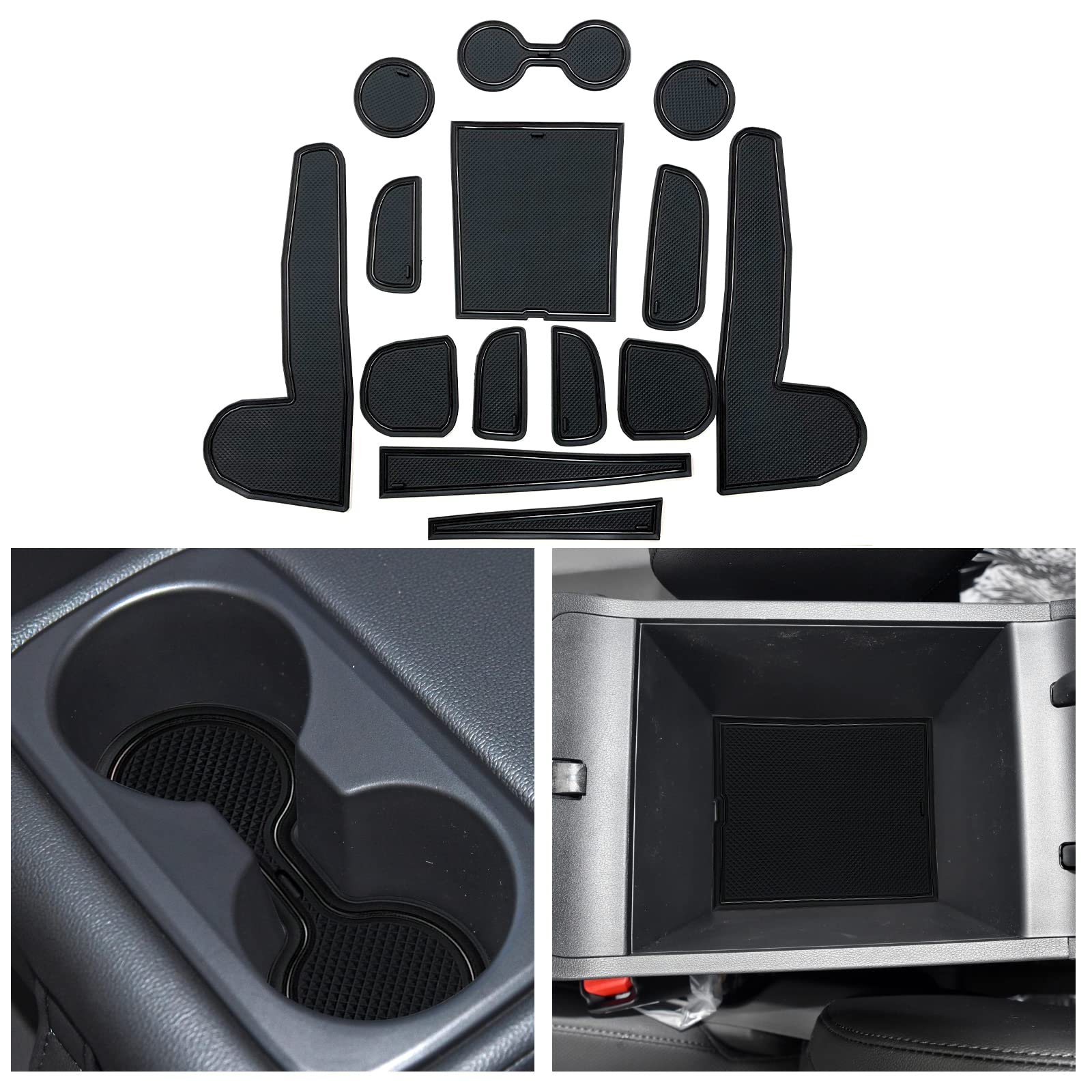 CDEFG Kompatibel mit Hyundai Tucson NX4 2021-2023 2024, Gummimatten Tucson NX4 Mittelkonsole Antirutschmatten rutschfest Becherhalter Gummi Matte Armlehne Tucson 2024 Elektronische Zubehör (Schwarz) Angebot bei HelloDeals