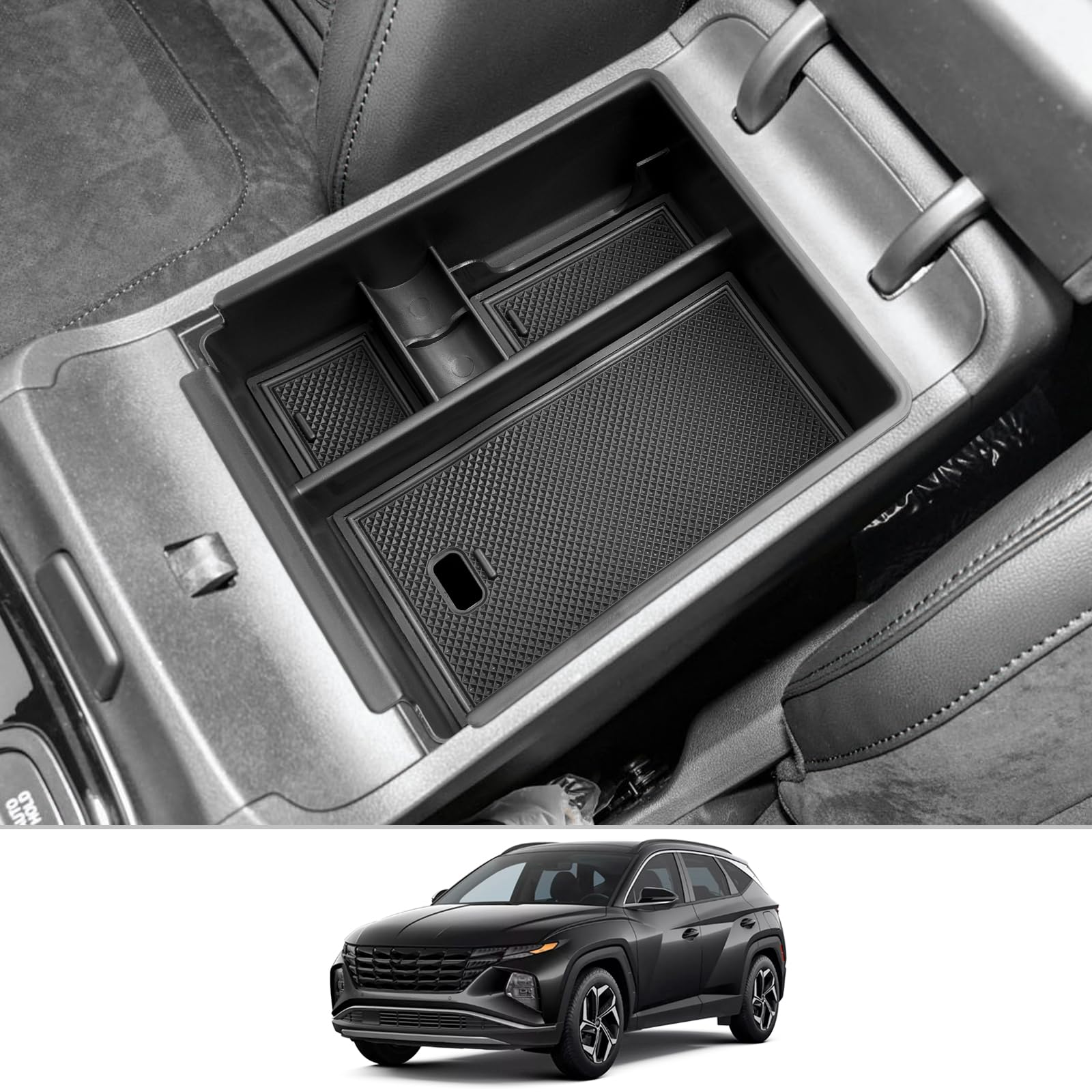 CDEFG Kompatibel mit Hyundai Tucson NX4 2024 2023 2022 2021 Mittelkonsole Organizer Aufbewahrungsbox Zentrale Steuerung Auto Center Console Tray Tucson NX4 2024 Zubehör NX4 Mittelkonsolen Version B Angebot bei HelloDeals