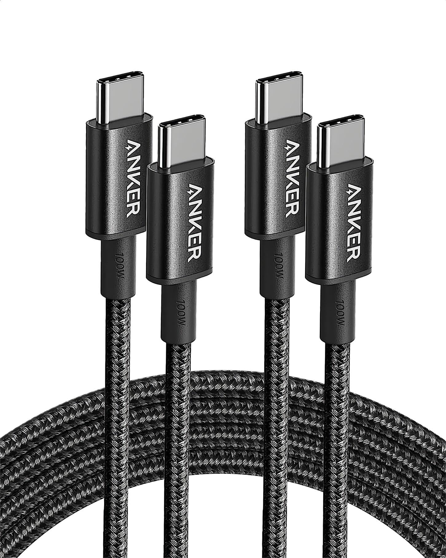 Anker USB C Kabel, [2 Stück 1,8m] 100W Ladekabel USB C, USB C auf USB C Kabel für iPhone 16 15 Serie Samsung Galaxy S24 S23 S22 MacBook Pro Air iPad Pro Air Pixel Switch LG und mehr Angebot bei HelloDeals