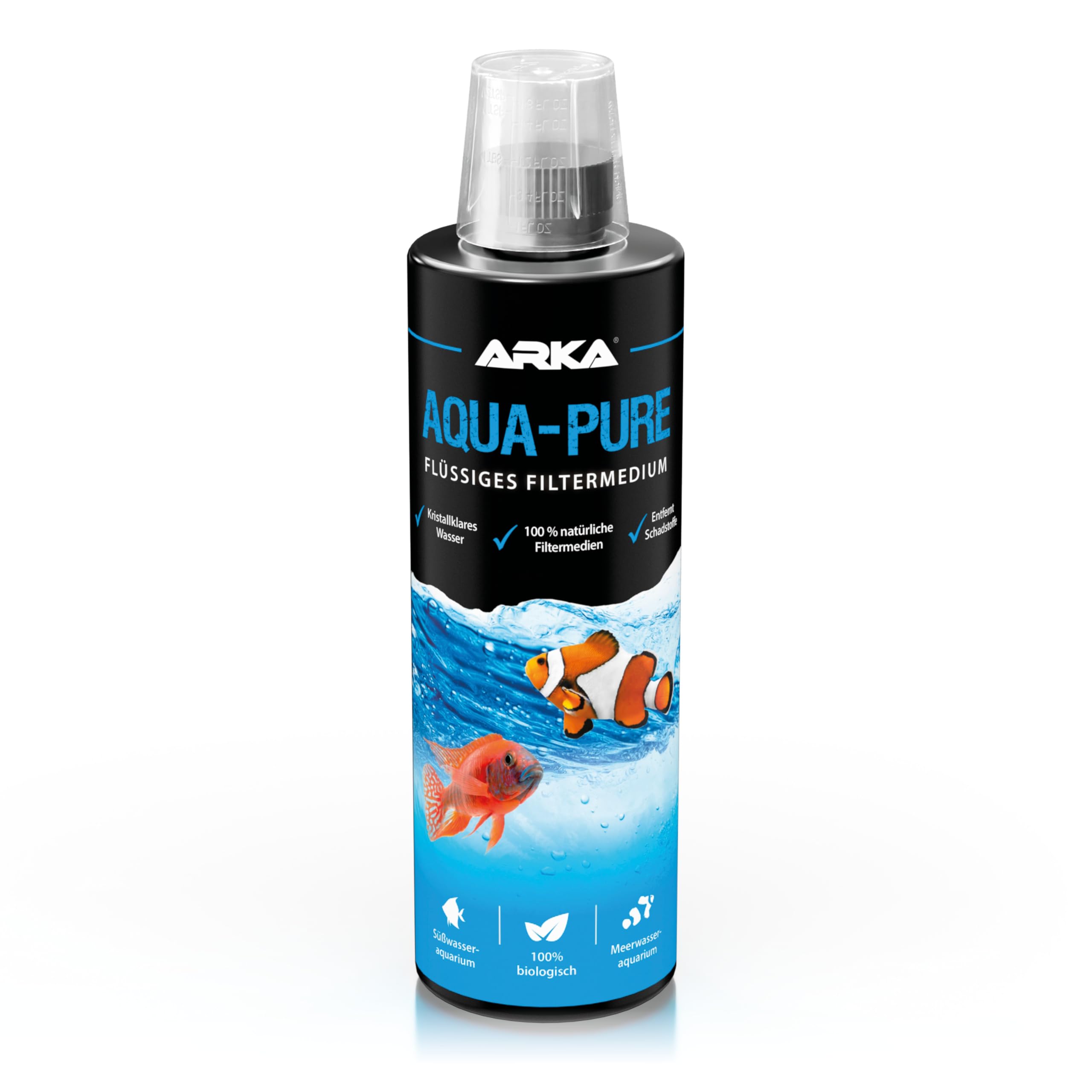 Wasserklärer Aquarium 473 ml – Entfernt Trübungen sichtbar – Für kristallklares Wasser in Süß- & Meerwasseraquarien – Biologisch mit Filterbakterien – Pflanzensicher – ARKA Aqua-Pure 473ml (16oz) Angebot bei HelloDeals