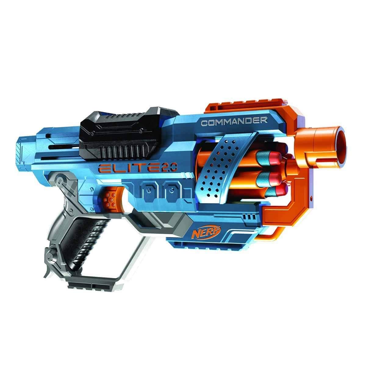 NERF Elite 2.0 Commander RD-6 Blaster, 12 Darts, 6-Dart Rotationstrommel, Tactical Rail Steckschienen, Befestigungspunkte, Mehrfarbig, 6.7 x 36.2 x 24.1 cm, für Jungen und Mädchen 6.7 x 36.2 x 24.1 cm COMMANDER RD-6 Angebot bei HelloDeals