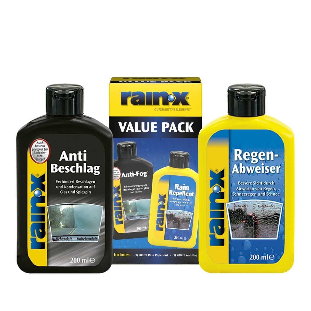 Rain-X Sparpackung Regen-Abweiser und Anti-Beschlag – Klare Sicht Innen und Außen für jede Wetterlage – 2x 200 ml Angebot bei HelloDeals