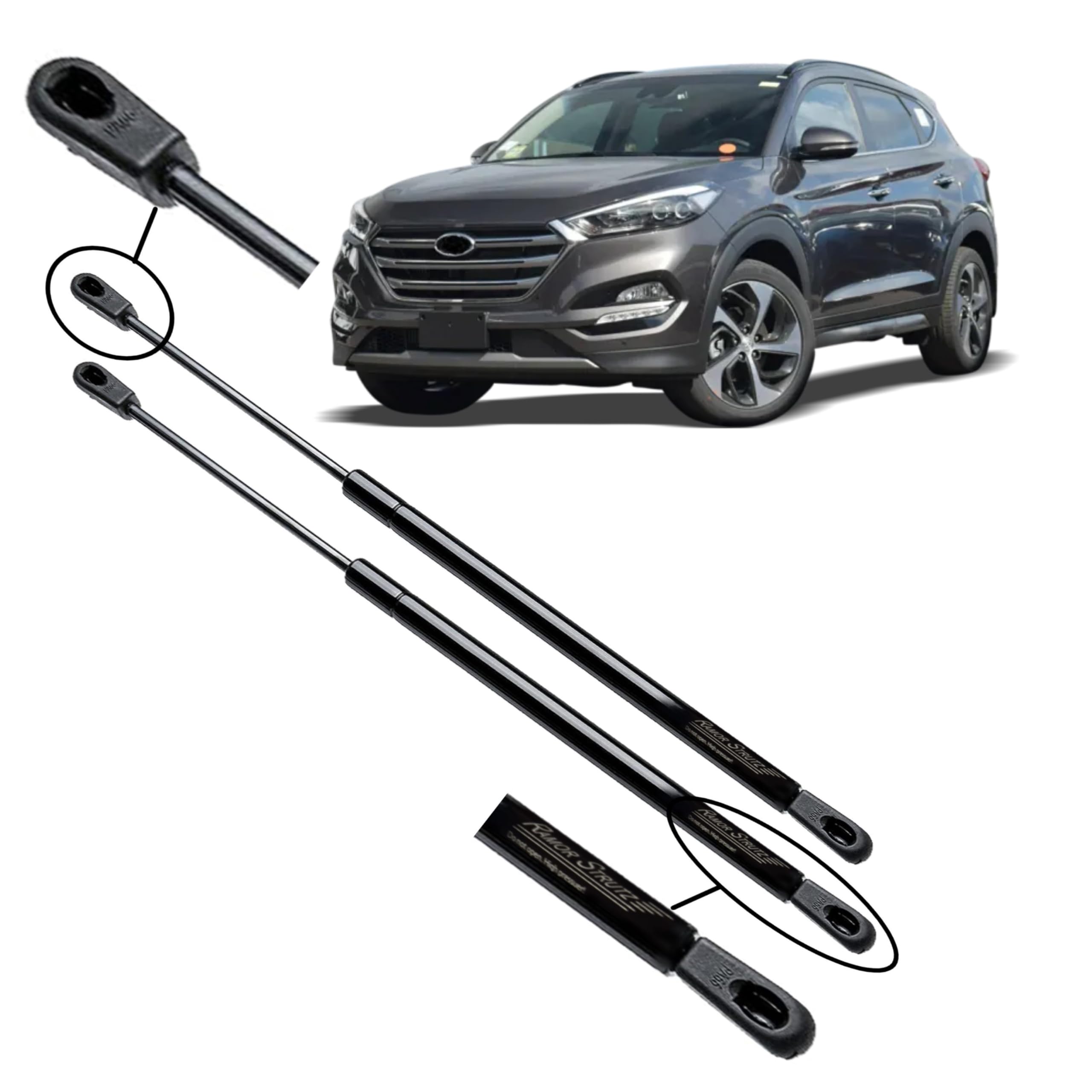 Ramor Strutz 2x Gasfeder Dämpfer Heckklappe Kompatibel mit Hyundai Tucson TL/TLE 2015-2020. Gasdruckfeder Heckklappendämpfer Ersatz für 81770-D7000 und Andere. Angebot bei HelloDeals