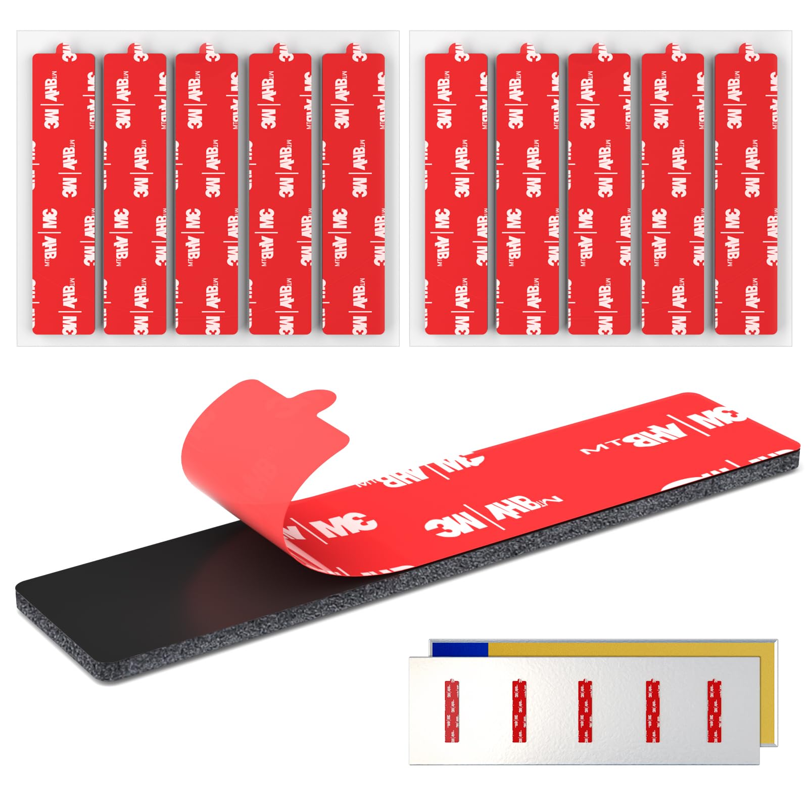 FIXCHORD Doppelseitiges Klebepads Extra Stark, 10 x Nummernschild Klebeband aus Schaumstoff mit 3M VHB 5962 Kleber, Selbstklebendes Kfz-Kennzeichen Klebepads für Fahrzeugkennzeichen, Nummernschilder Angebot bei HelloDeals