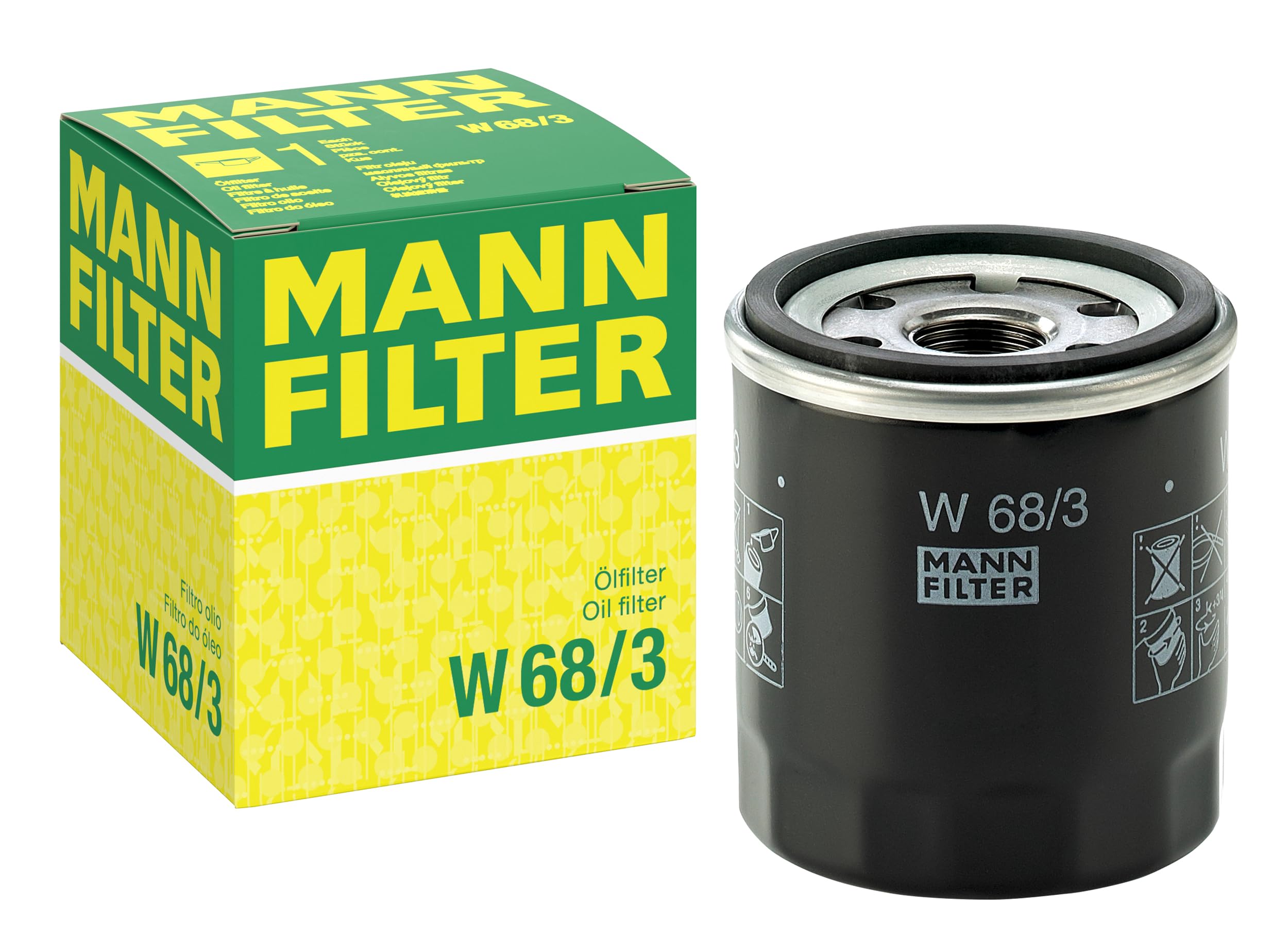 MANN-FILTER W 68/3 Ölfilter - für Pkw + Transporter Black Einzelpack Angebot bei HelloDeals