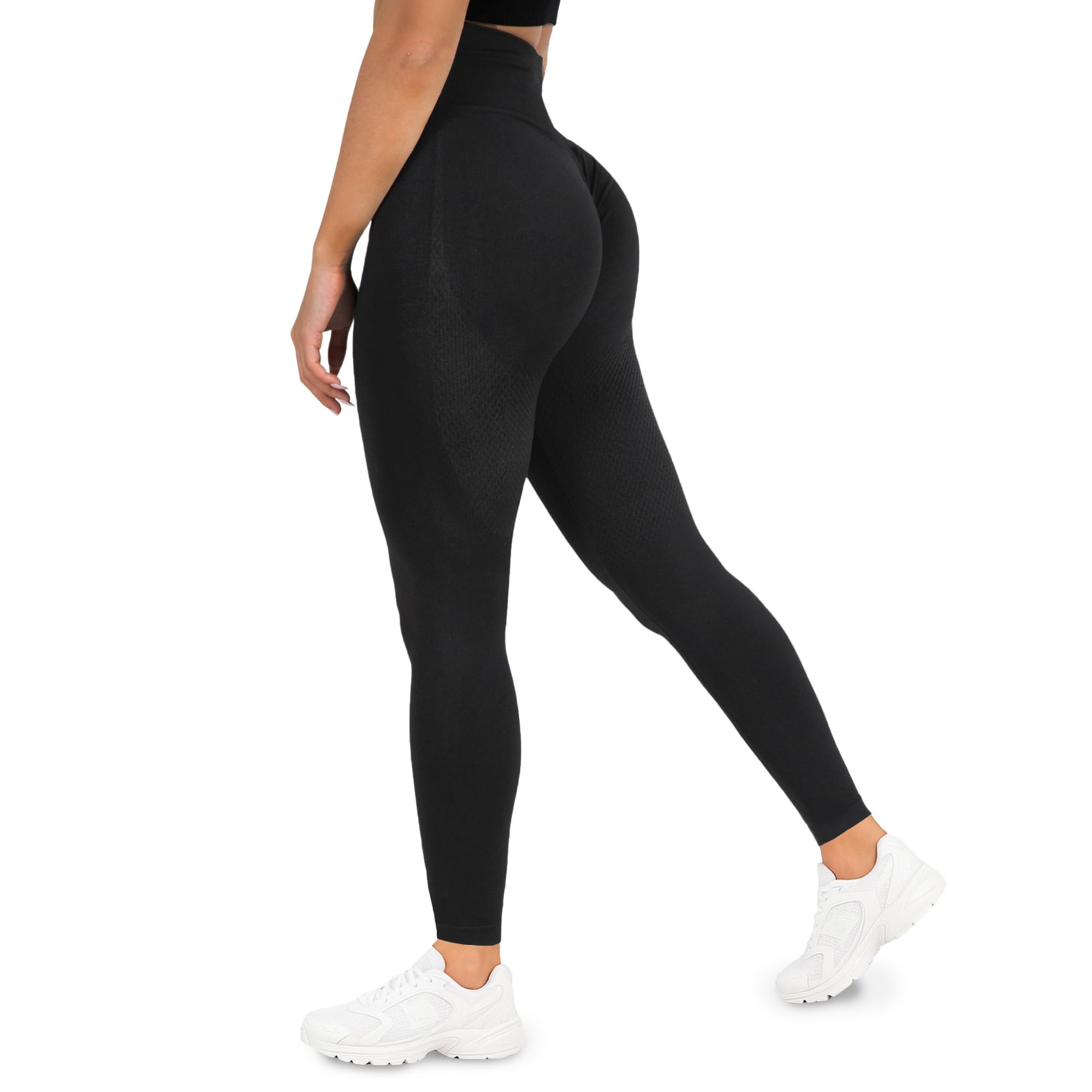 SMILODOX Leggings Damen Amaze Scrunch Pro, Butt Lift Sporthose High Waist V-Shape Trainingshose Seamless Blickdicht Yogahose Für Sport Fitness Alltag Angebot bei HelloDeals