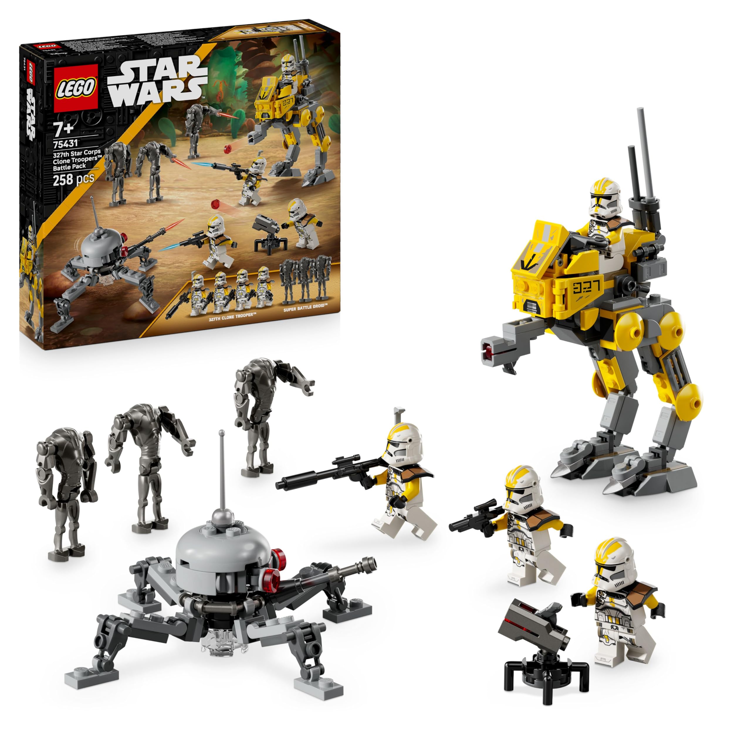 LEGO Star Wars Klonsoldaten des 327. Sternenkorps Battle Pack - Spielzeug für Kinder ab 7 Jahren - Minifiguren zum Bauen und Sammeln - Kreatives Geschenk für Jungen und Mädchen - 75431 Angebot bei HelloDeals