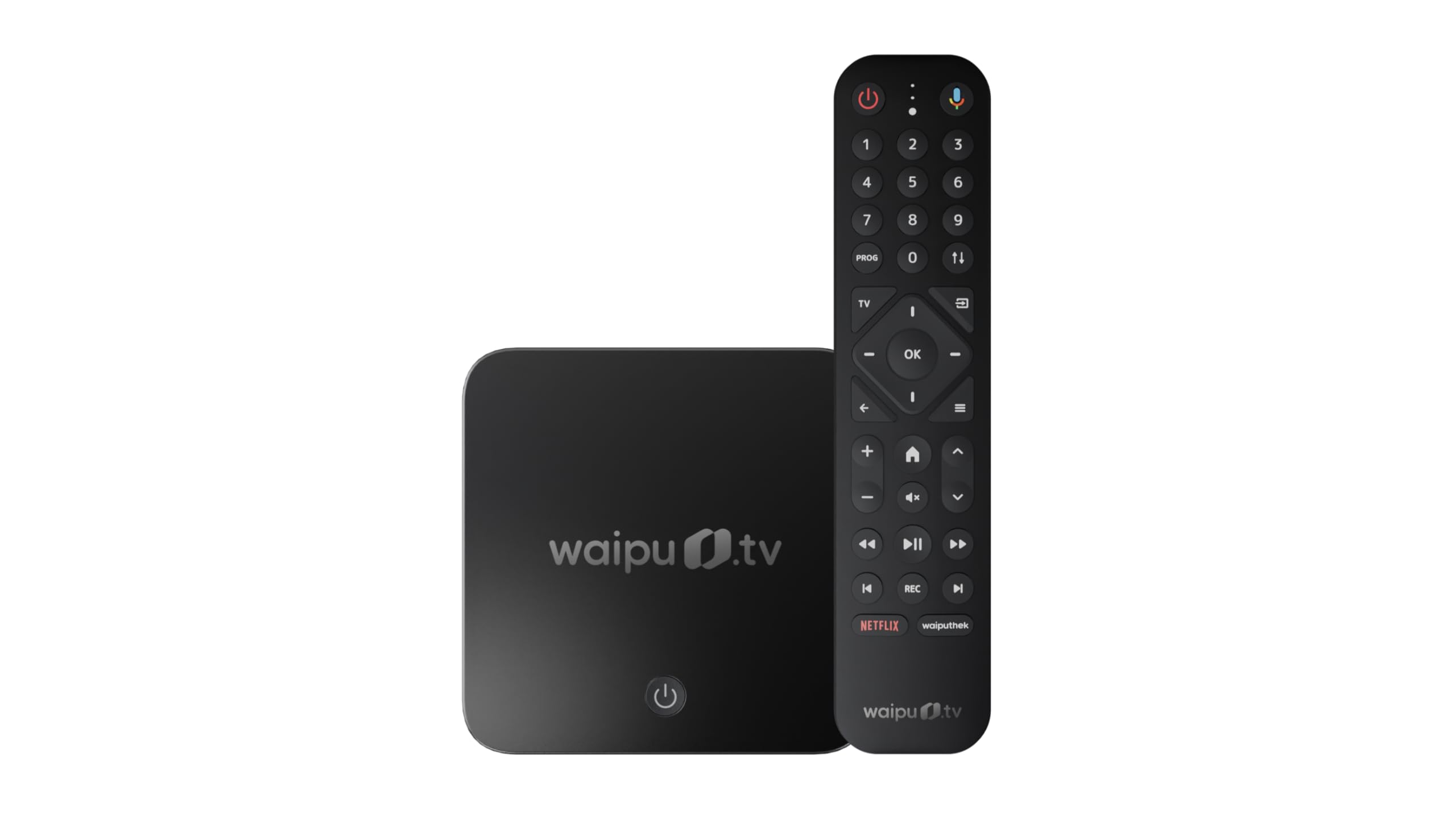 waipu.tv Box | Inkl. Fernbedienung mit Beleuchtung | Fernsehen über WLAN | LAN | HDMI | 4K | HDR10+ | Dolby Vision | Dolby Atmos | Voucher für 3 Monate 300 TV-Sender & 40.000 Filme & Serien Angebot bei HelloDeals