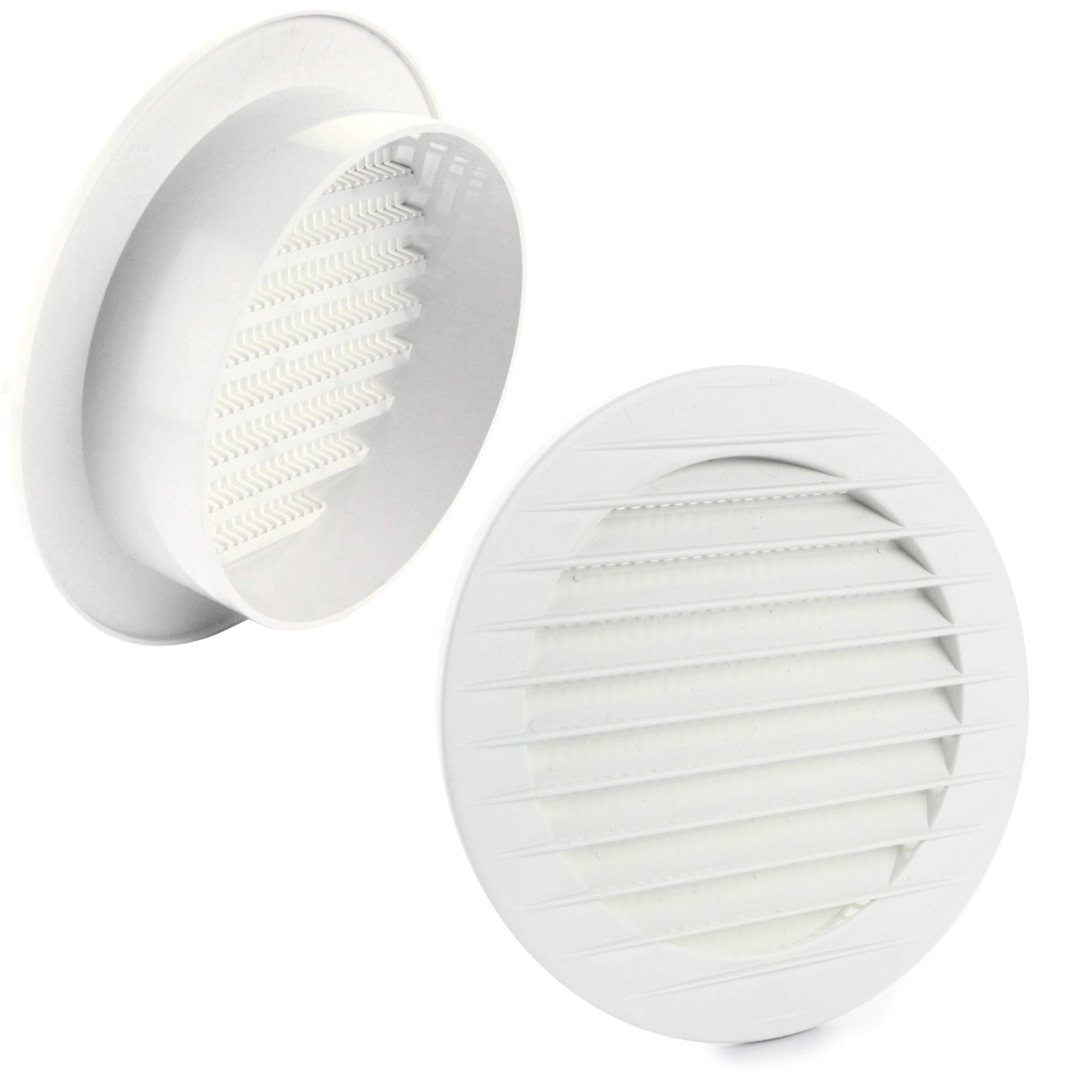 MKK - 17969 - Lüftungsgitter Abluftgitter Außengitter Insektenschutz weiß grau braun 60 70 80 90 100 120 125 150 mm weiß Ø 100 mm Ø 100 mm Weiß Angebot bei HelloDeals