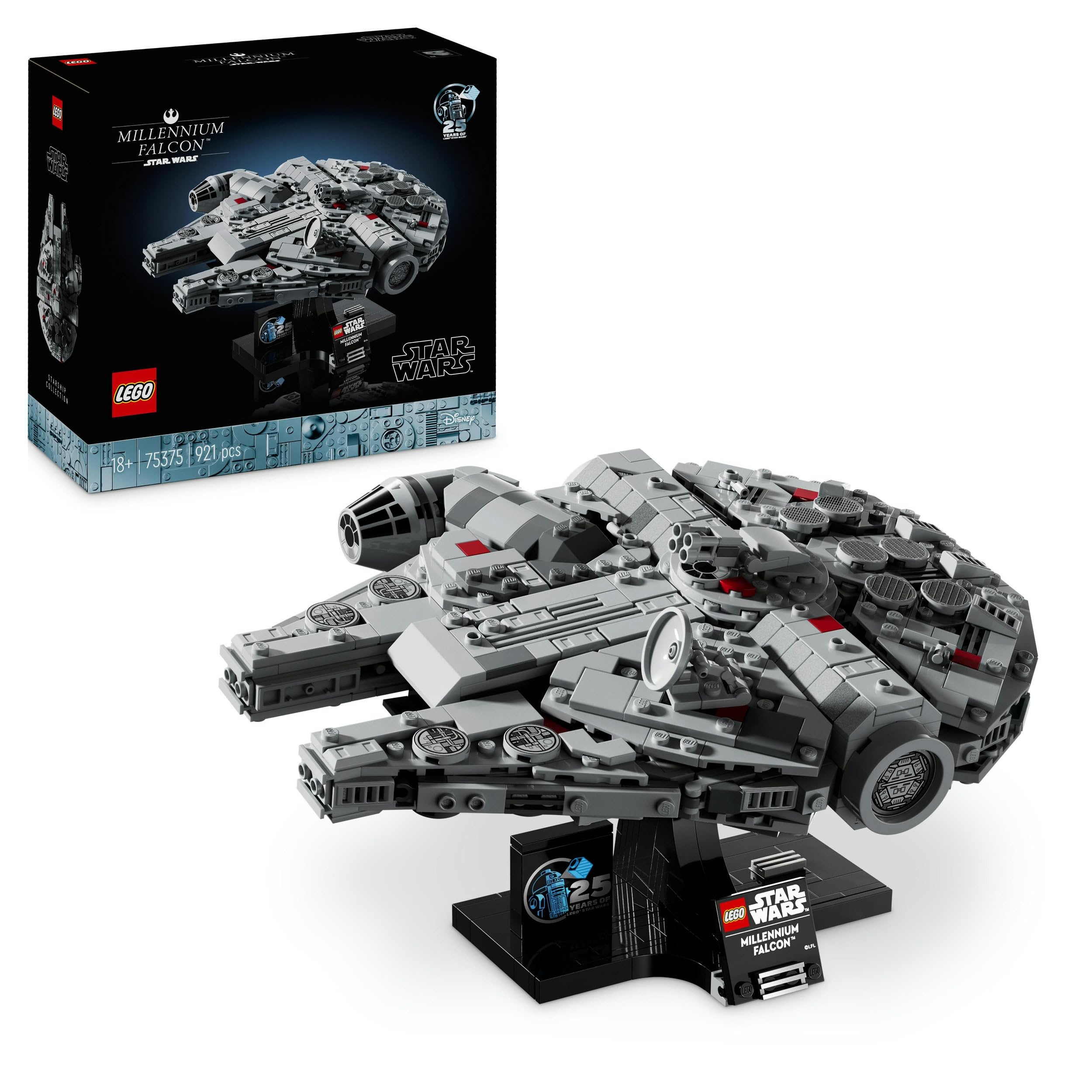 LEGO Star Wars 75375 Millenium Falke – Raumschiff-Modell für Erwachsene mit Display-Ständer und Namensschild als Coole Schreibtischdeko – Geschenk für Fans von Eine Neue Hoffnung Single Angebot bei HelloDeals