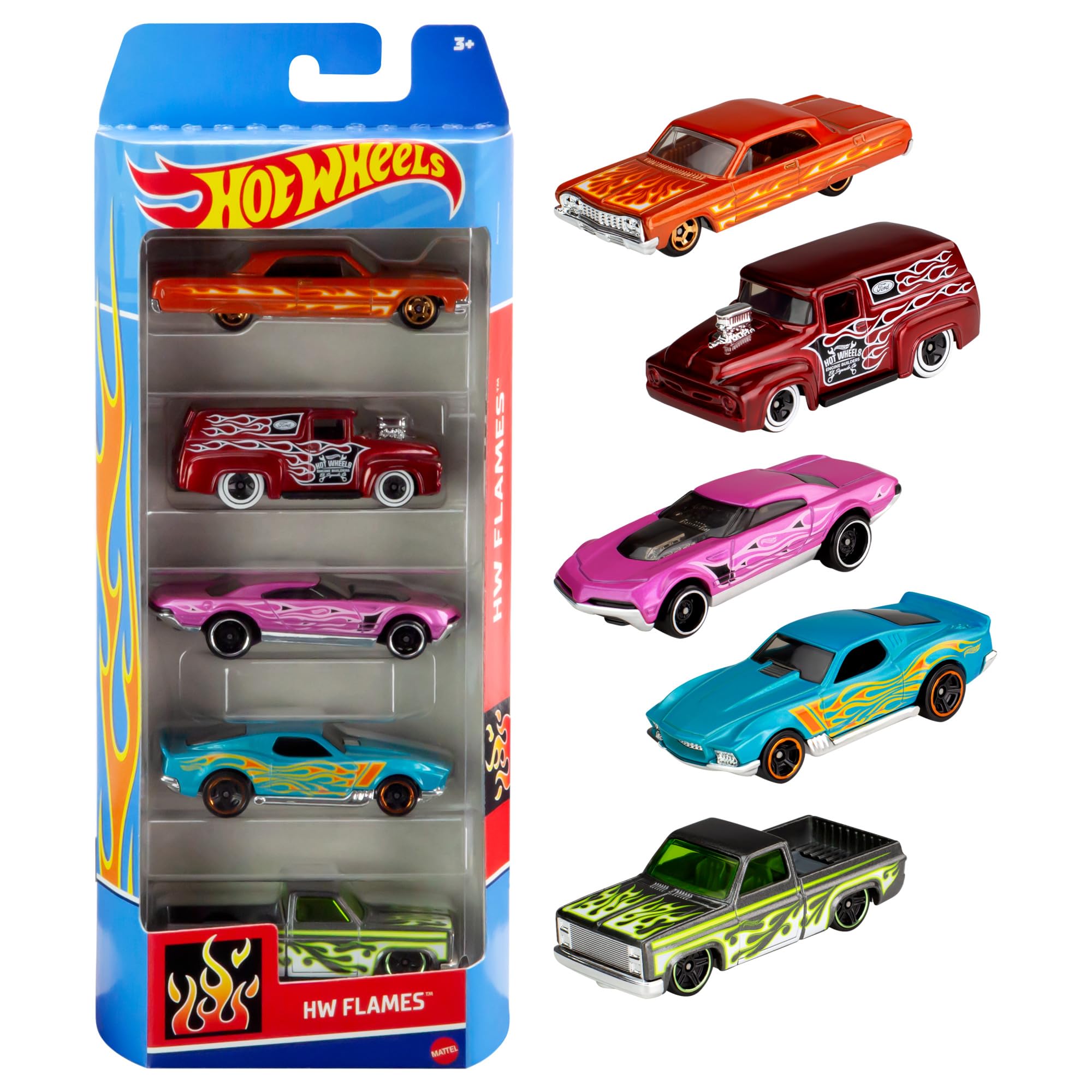 Hot Wheels Autos Set, 5er Pack, Verschiedene Modelle von Spielzeugautos, Maßstab 1:64, mit realistischen Details, Auto Spielzeug, Stile variieren, Spielzeug ab 3 Jahre, 01806 5er Pack Verschiedene Modelle Angebot bei HelloDeals