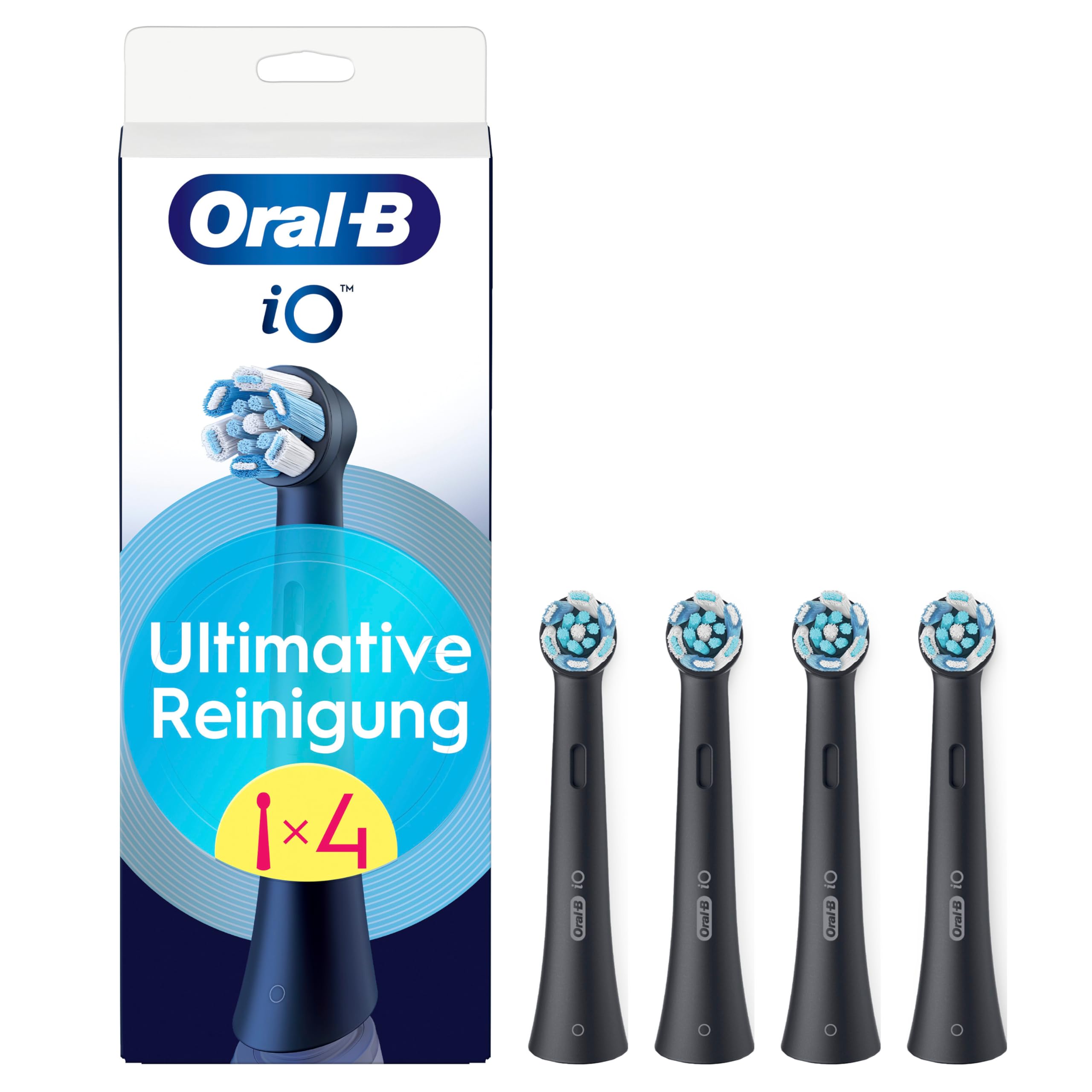 Oral-B iO Ultimative Reinigung – ORIGINAL Aufsteckbürsten für Elektrische Oral-B iO Zahnbürsten – Bürstenköpfe, Zahnbürstenaufsatz, Ersatzbürsten, Fortschrittliche Tiefenreinigung – Schwarz, 4 Stück 4 Stück - NEU Angebot bei HelloDeals