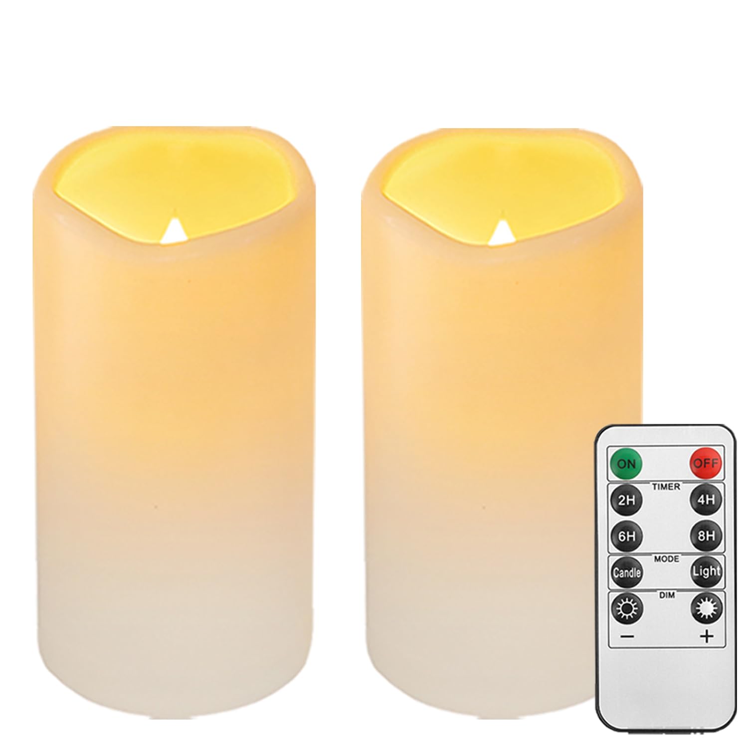 Biyanuo 2PACK Wasserdichte Outdoor LED Kerzen Fernbedienung Timer, Kunststoff flammenlose batteriebetriebene elektrische Säulenkerze (D7.5 xH14cm) Camping, Hochzeiten, Geschenke,Home Decoration Plastic -2pack Angebot bei HelloDeals