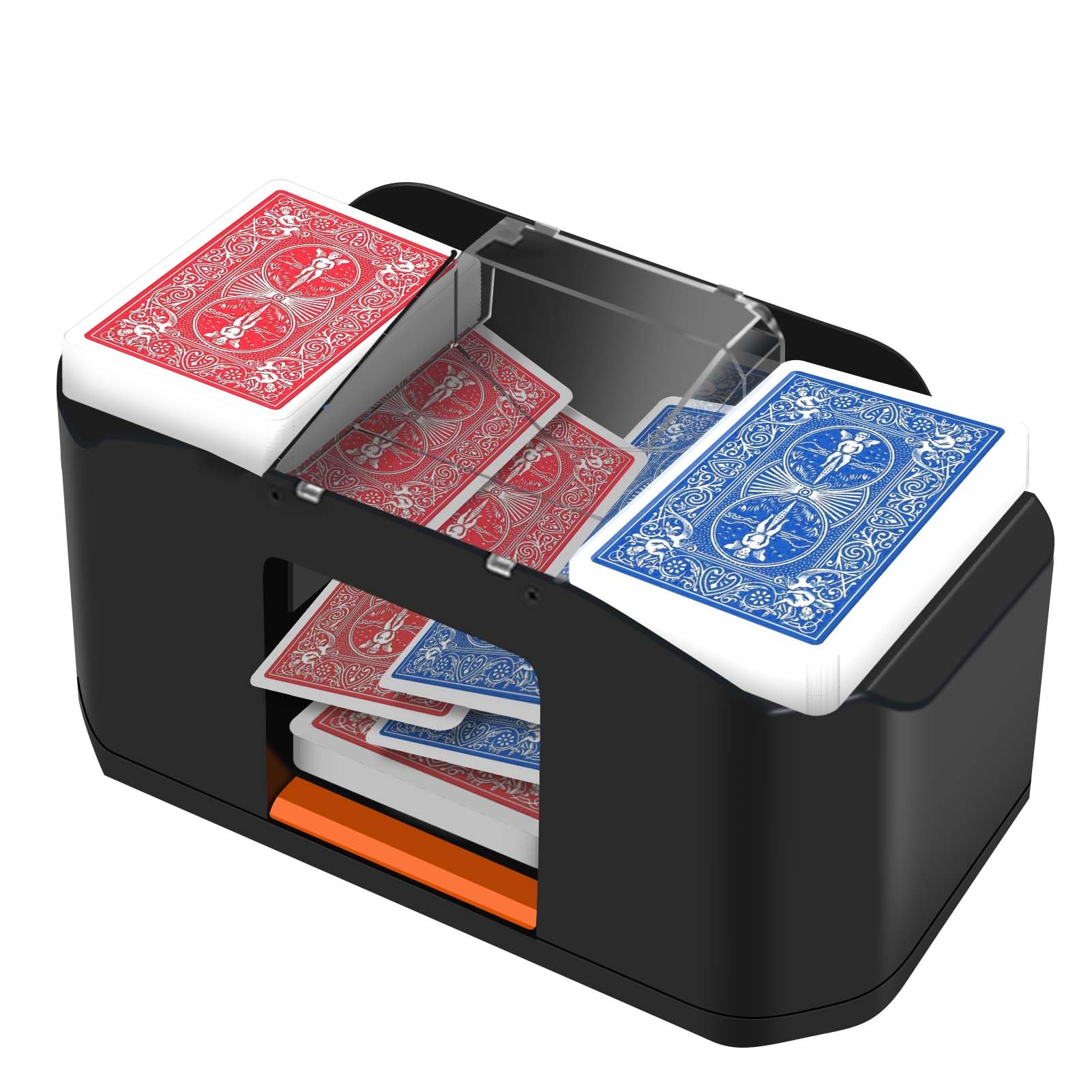QUICARD Elektrischer Kartenmischer – Geräuscharmer & Wiederaufladbar (2000 mAh) – Mischt 2 Kartensätze – Automatischer Kartenmischer für Poker, Bridge, Rommé Angebot bei HelloDeals