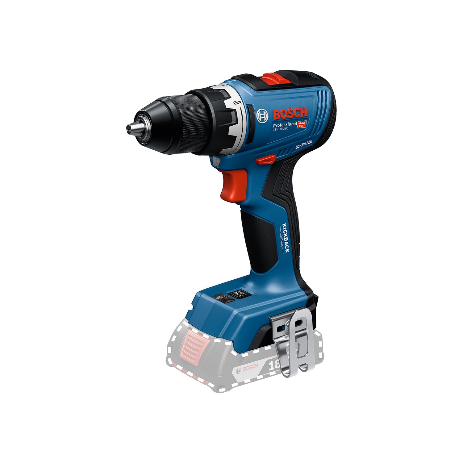 Bosch Professional 18V System Akku-Bohrschrauber GSR 18V-65 (bürstenloser Motor, Kopflänge 166) Ohne Akku/Lader Angebot bei HelloDeals