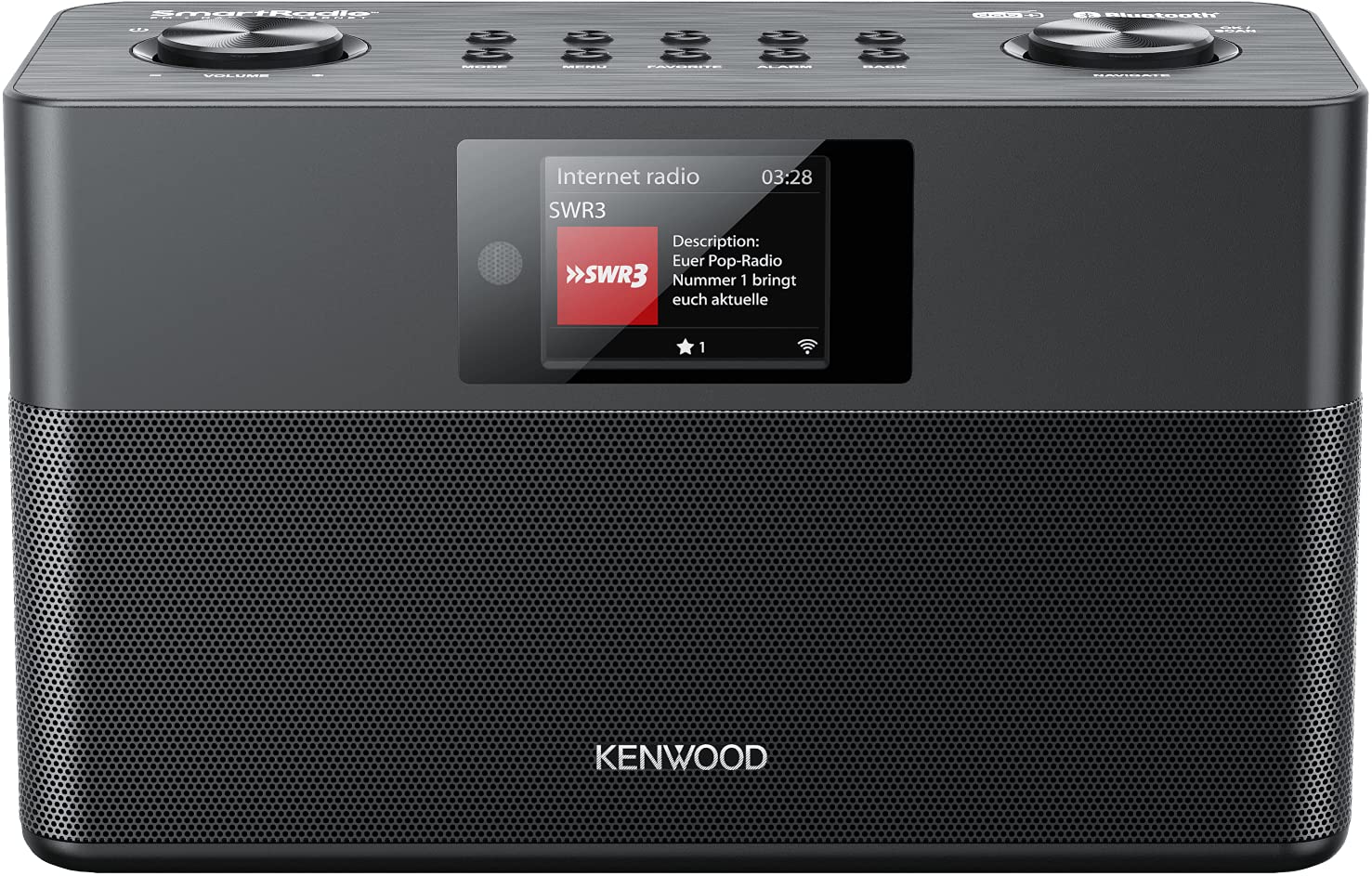 KENWOOD CR-ST100S-B - Smart-Radio mit Internetradio, WLAN, 2 x 10 W RMS, Bassreflex Lautsprecher, DAB+, UKW, Bluetooth, USB, Line-In/-Out, Weckfunktion, Sleeptimer, TFT-Farbdisplay, Fernbedienung Schwarz Angebot bei HelloDeals