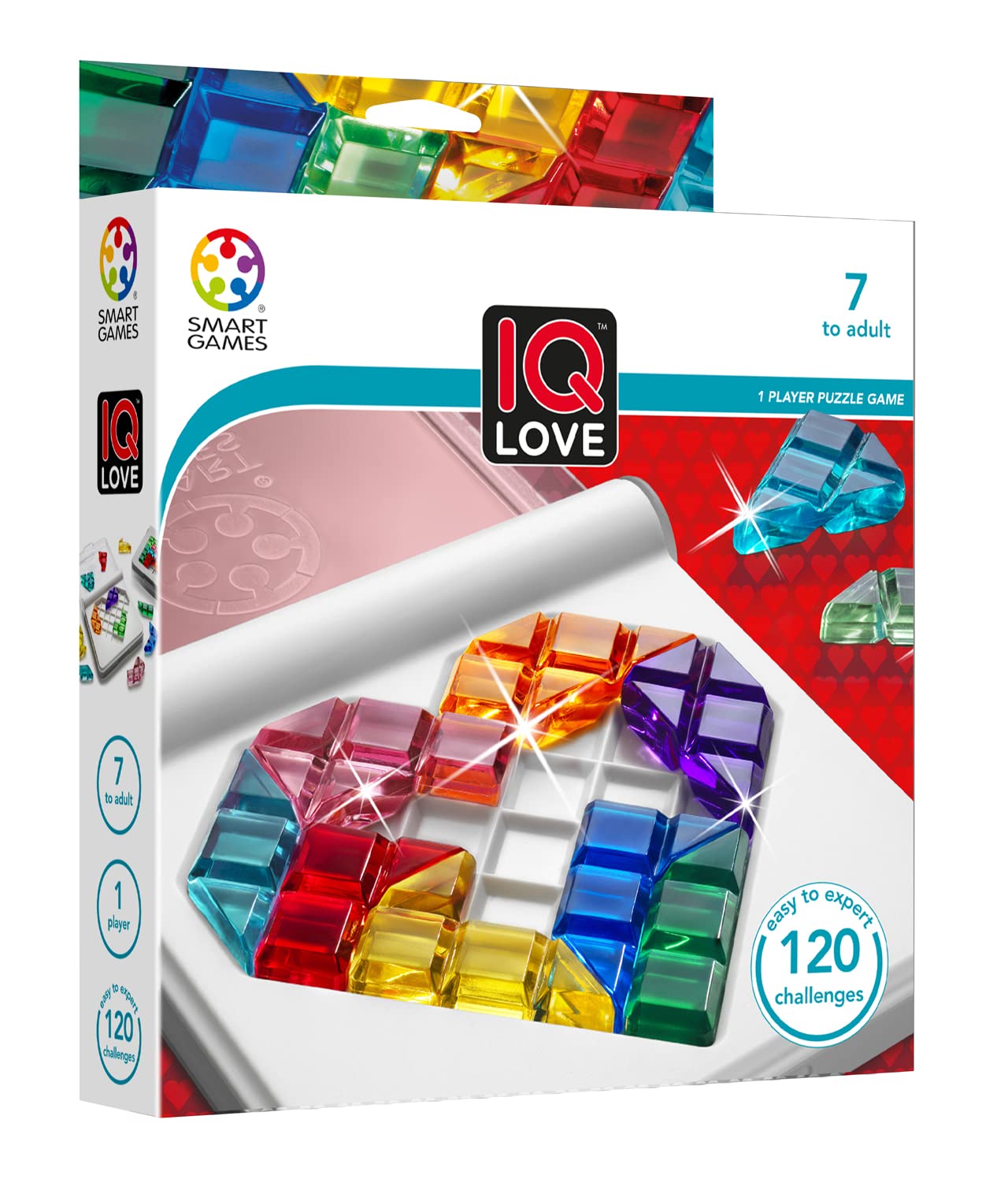 smart games - IQ Love, Puzzle Game with 120 Challenges, 2 Playing Modes, 7+ Years Single Einzelbett Angebot bei HelloDeals