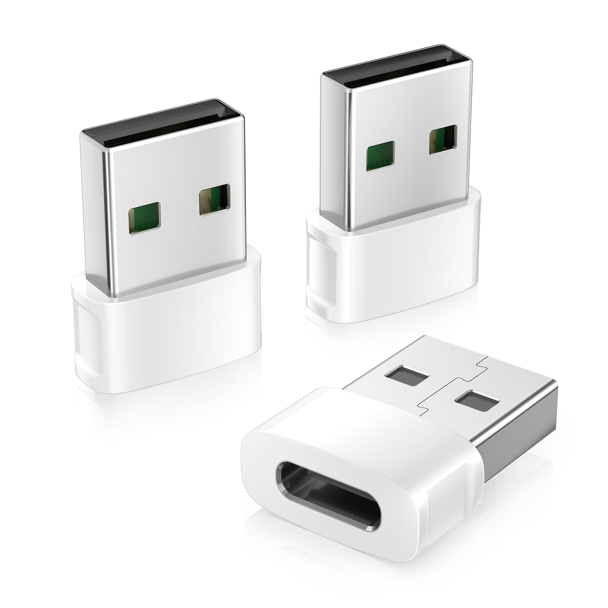 Basesailor für iPhone 17 16 ladegerät Adapter 3Pack,USB auf USB C Ladestecker Type C Buchse zu A Auto Netzteil Ladekabel für Apple Air 16e 15 Pro Max Plus,iWatch 11,iPad mini,Airpods Pro 3,Galaxy S25 Weiß Angebot bei HelloDeals