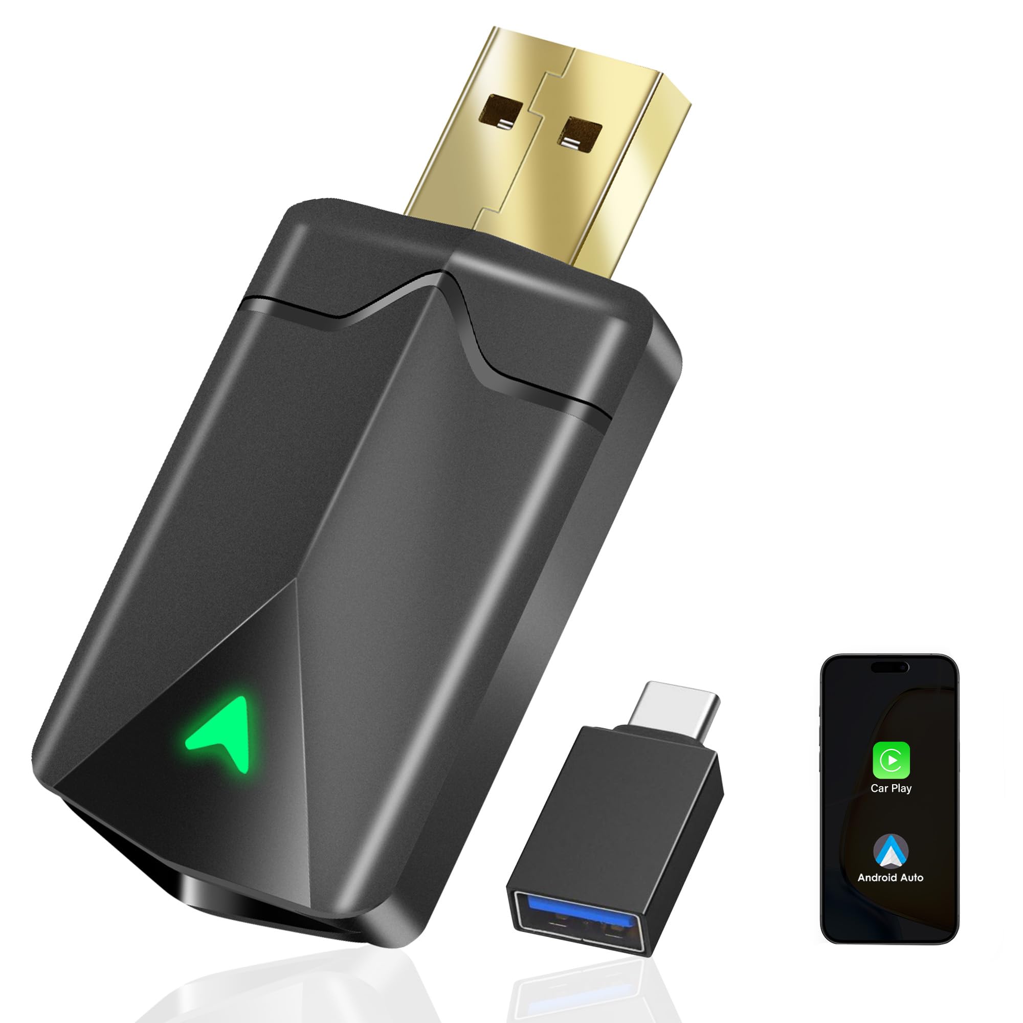 ZOUHOE Carplay Wireless Adapter – Android Auto Wireless Adapter, 5,8-GHz-WLAN, Plug & Play, Mini & Stabil, iOS 10+/Android 10+, Schnelle Auto-Verbindung für Fahrzeuge ab Baujahr 2016. (1 Stück) Angebot bei HelloDeals