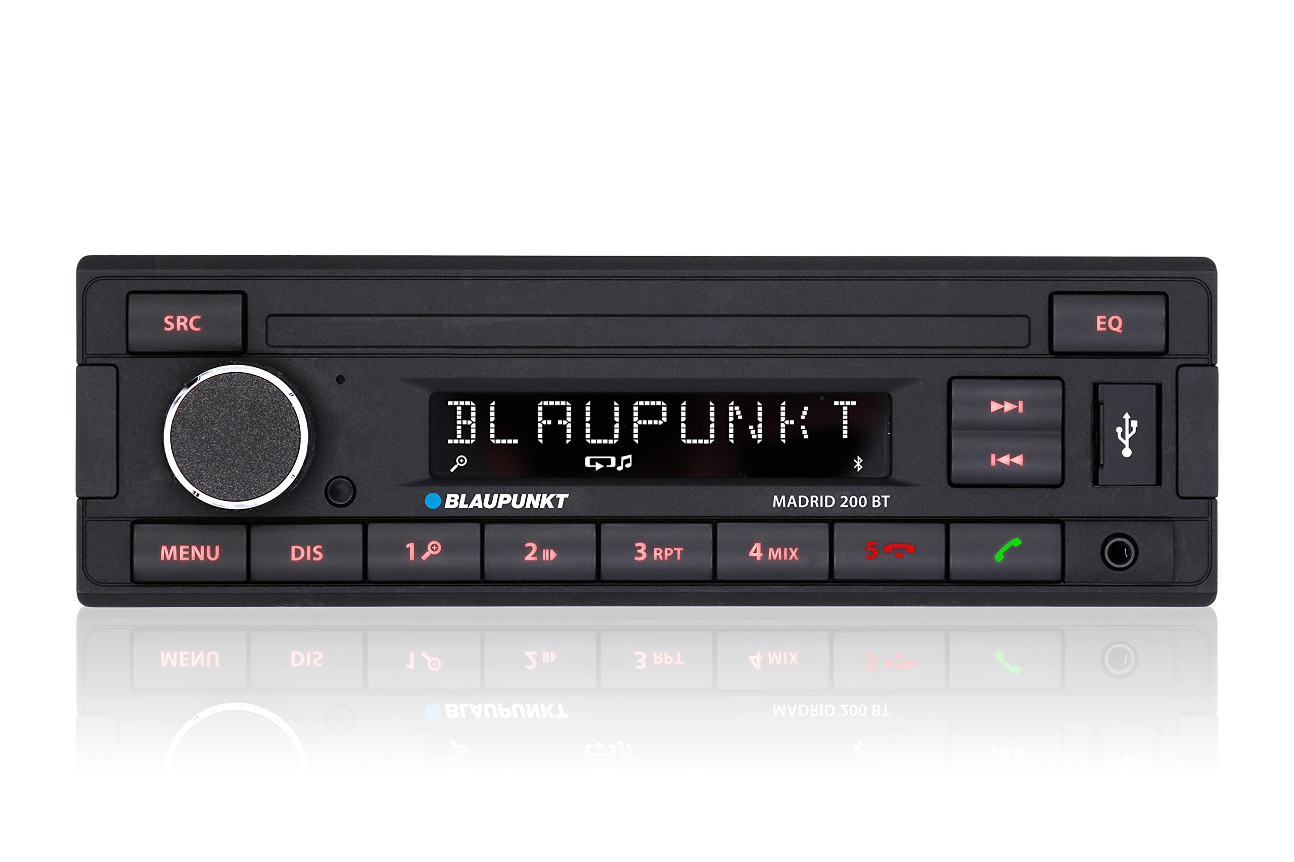 Blaupunkt Madrid 200 BT | Bluetooth, RDS Tuner, Freisprecheinrichtung, USB, Aux-In, 1-DIN, schwarz Single Angebot bei HelloDeals