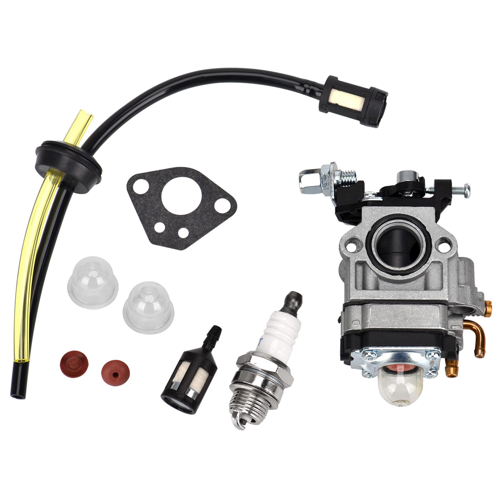 Queta Vergaser für Motorsense 52 cc 49 cc 43 cc, Carbu-Set mit Dichtung, Schlauch, Zündkerze und Benzinfilter Angebot bei HelloDeals