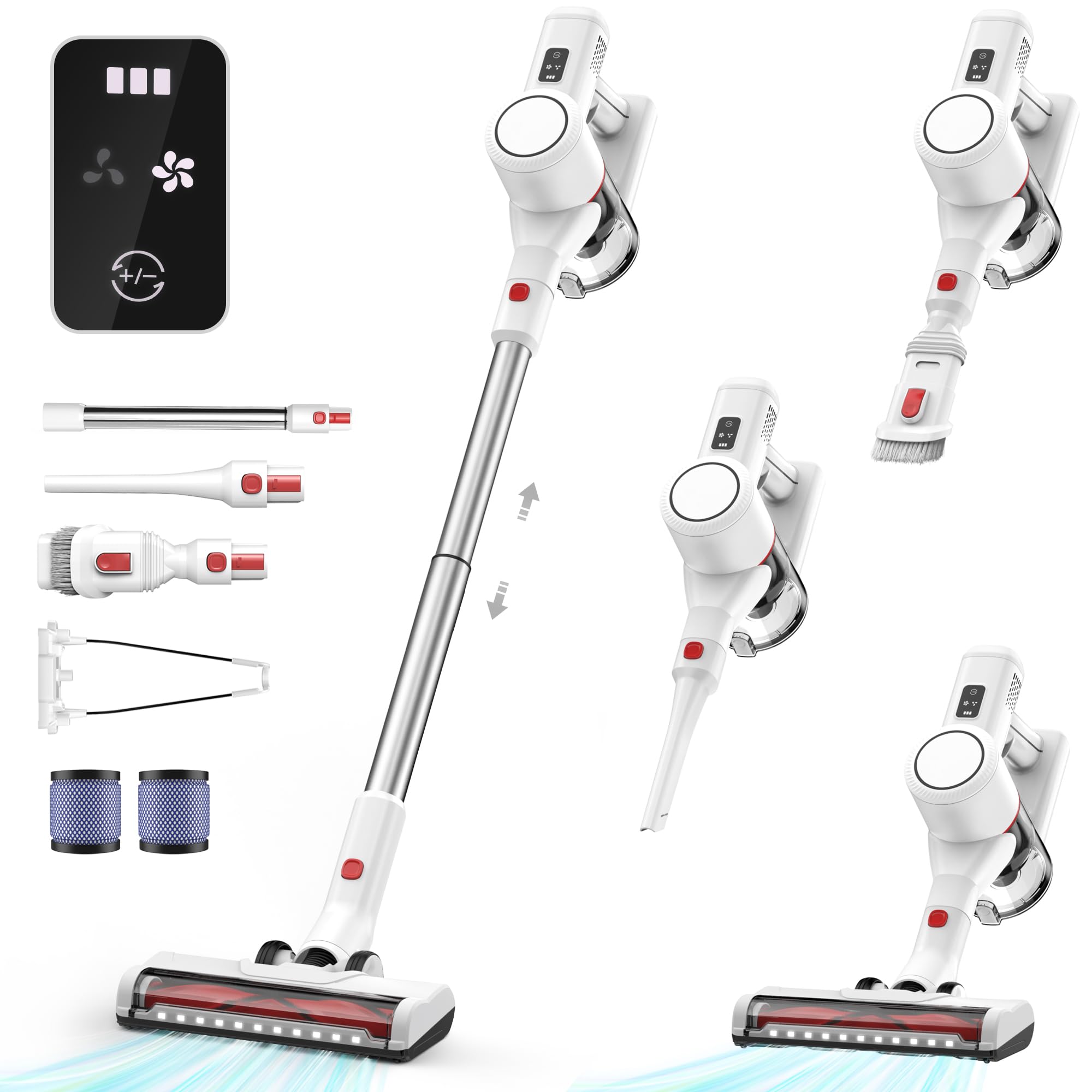 Akku Staubsauger Kabellos Vacuum Cleaner - Cordless Akkustaubsauger Akkusauger Kabelloser Leise tielstaubsauger Stabstaubsauger Elektrische Kehrbesen ohne Kabel für Hartböden Teppiche Tierhaare Angebot bei HelloDeals