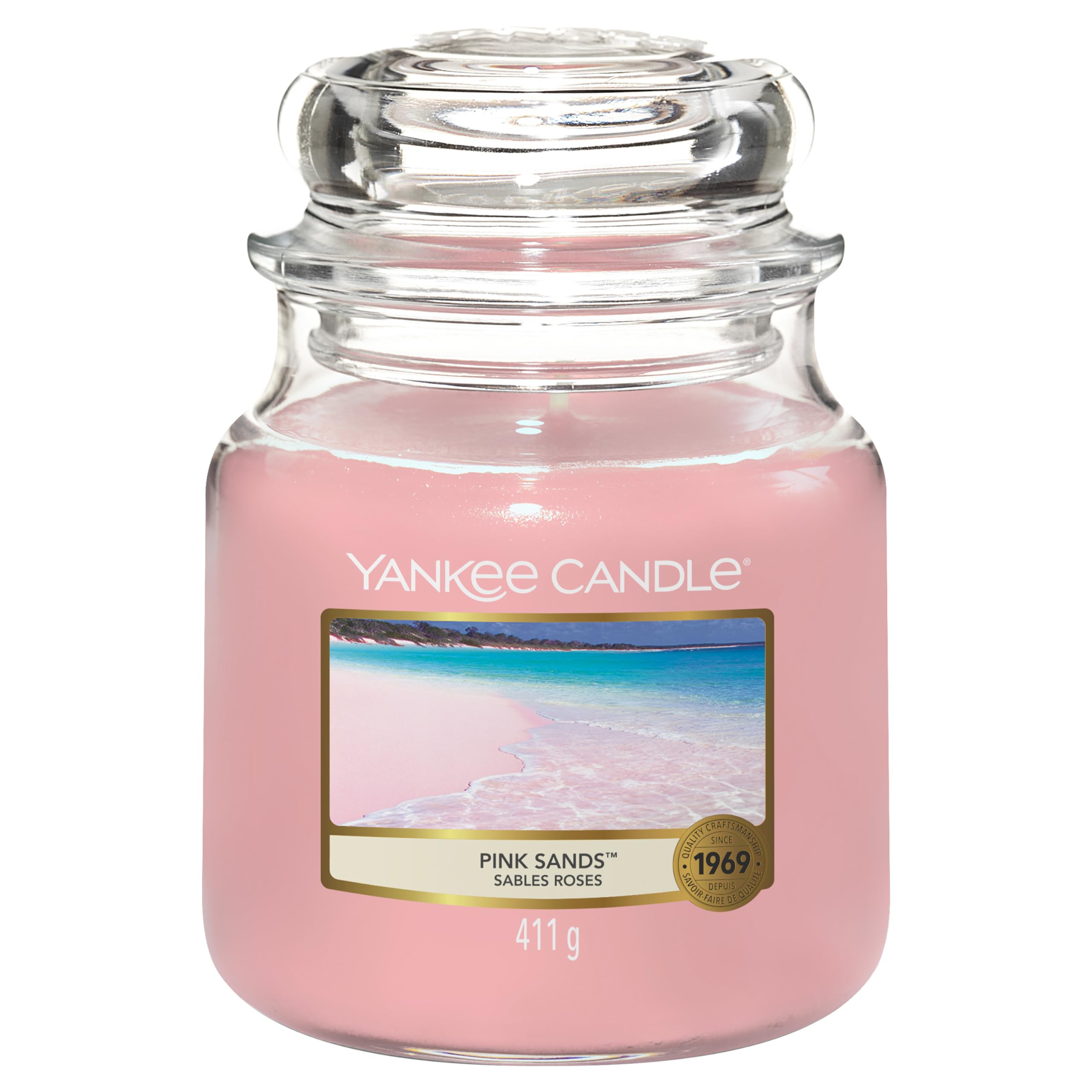 Yankee Candle Duftkerze im Glas (mittelgroß) | Pink Sands | Brenndauer bis zu 75 Stunden Angebot bei HelloDeals