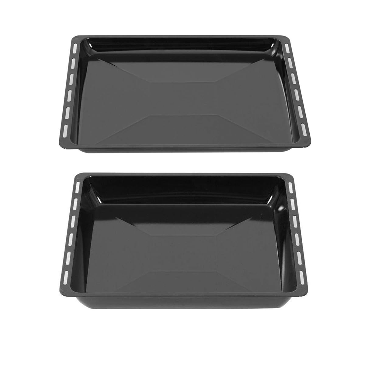 ICQN 455 x 375 mm 2er Backblech Set, 30 und 60 mm Extra Tiefe, Passend für Bosch, Siemens, Neff, Constructa, Flavel, Simfer, Emailliert, Fettpfanne, 45,5 x 37,5 cm Emaille 455x30 und 455x60 mm Angebot bei HelloDeals