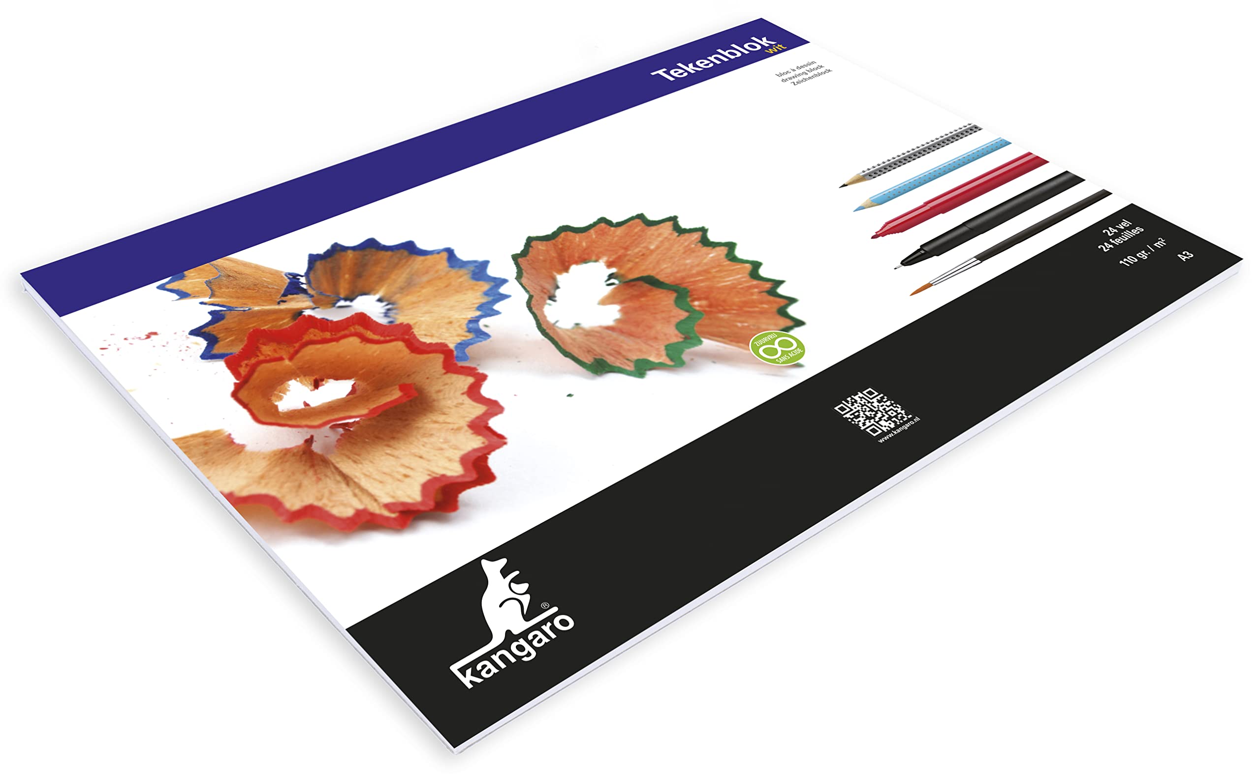 Kangaro Zeichenblock A3 110 gram 24 Blatt weiss, 30x42x0.5 110 g/m² A3 Weiß Angebot bei HelloDeals